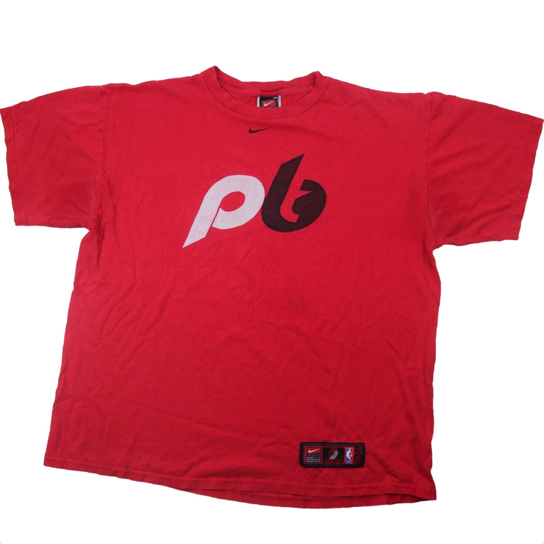 Nike VINTAGE Nike Portland Blazers T-Shirt Mens Large Red Spellout Graphic Size US L / EU 52-54 / 3 - 2 Thumbnail