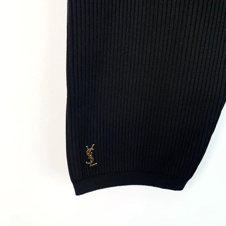 Saint Laurent Paris Saint Laurent size xs Black logo gold label casual knit wi Size US 28 / EU 44 - 4 Thumbnail