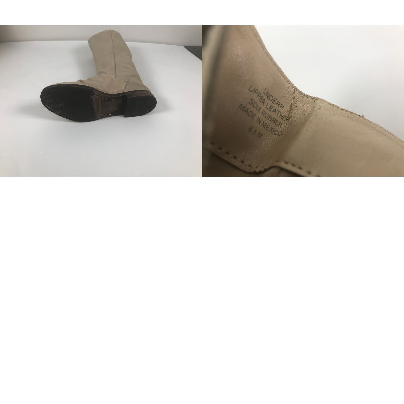 Steve Madden Steve Madden Womens Sz 6.5 M Dual Zip Knee High Boots Biege Leather Size US 7 / IT 37 - 8 Thumbnail