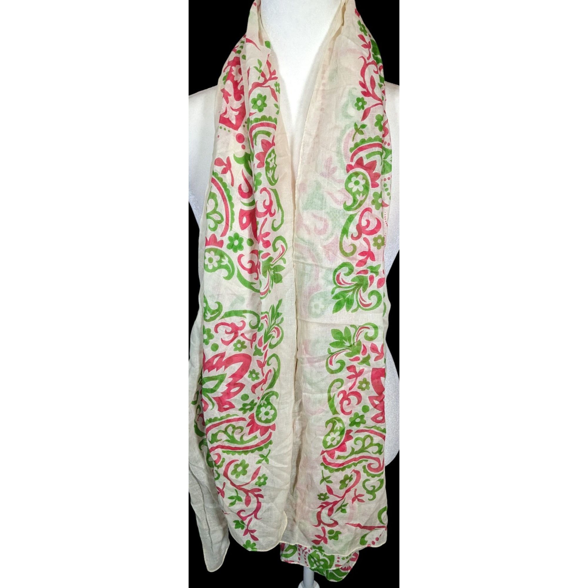 Other Maison Lecomte Flament Lightweight Cotton Floral Scarf Size ONE SIZE - 4 Thumbnail