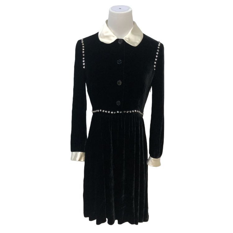 Miu Miu Miu Miu Studded Velvet Dress Size 36 Size XS / US 0-2 / IT 36-38 - 1 Thumbnail