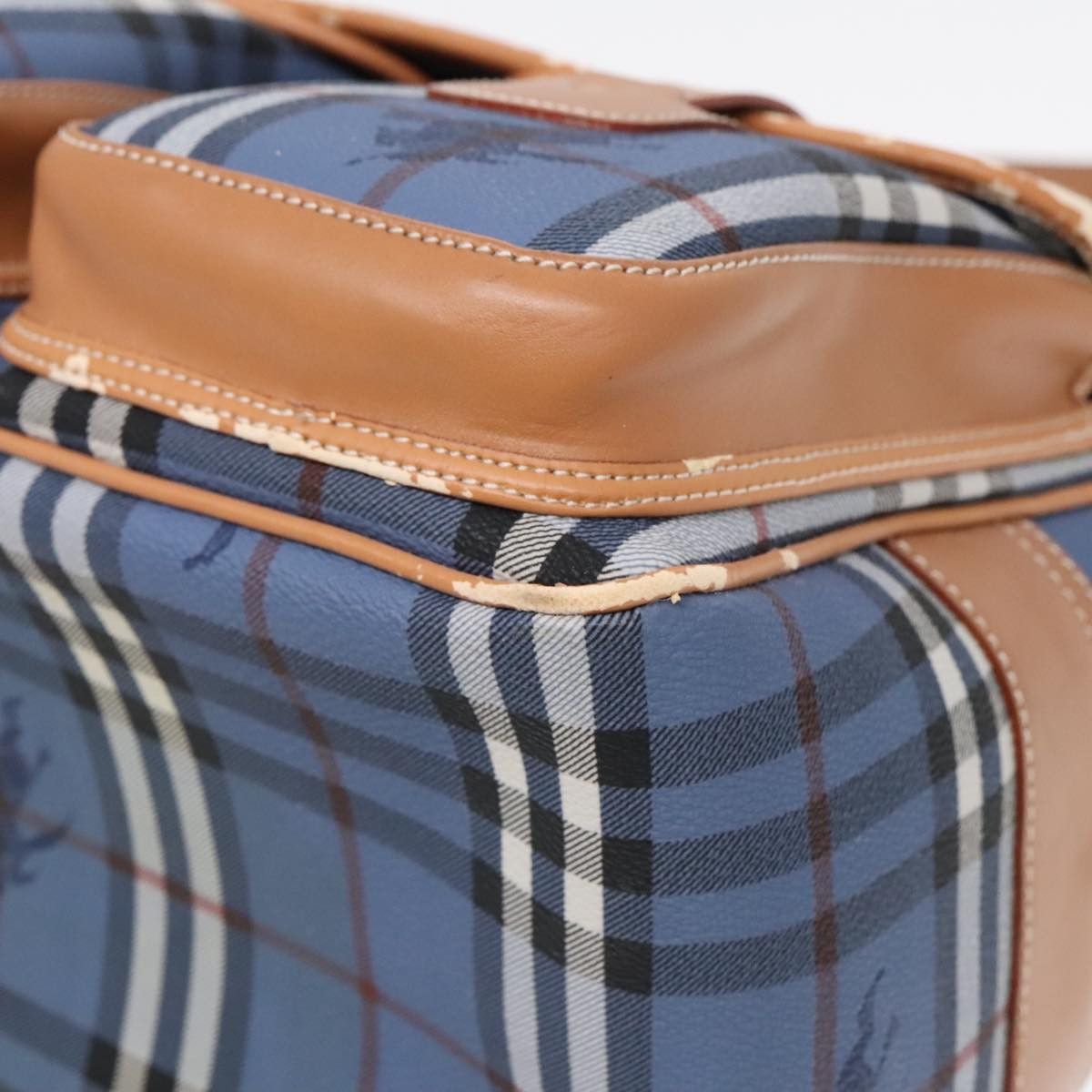 Burberry Burberry Nova Check Shoulder Bag Pvc Leather Blue Gold Size ONE SIZE - 11 Thumbnail