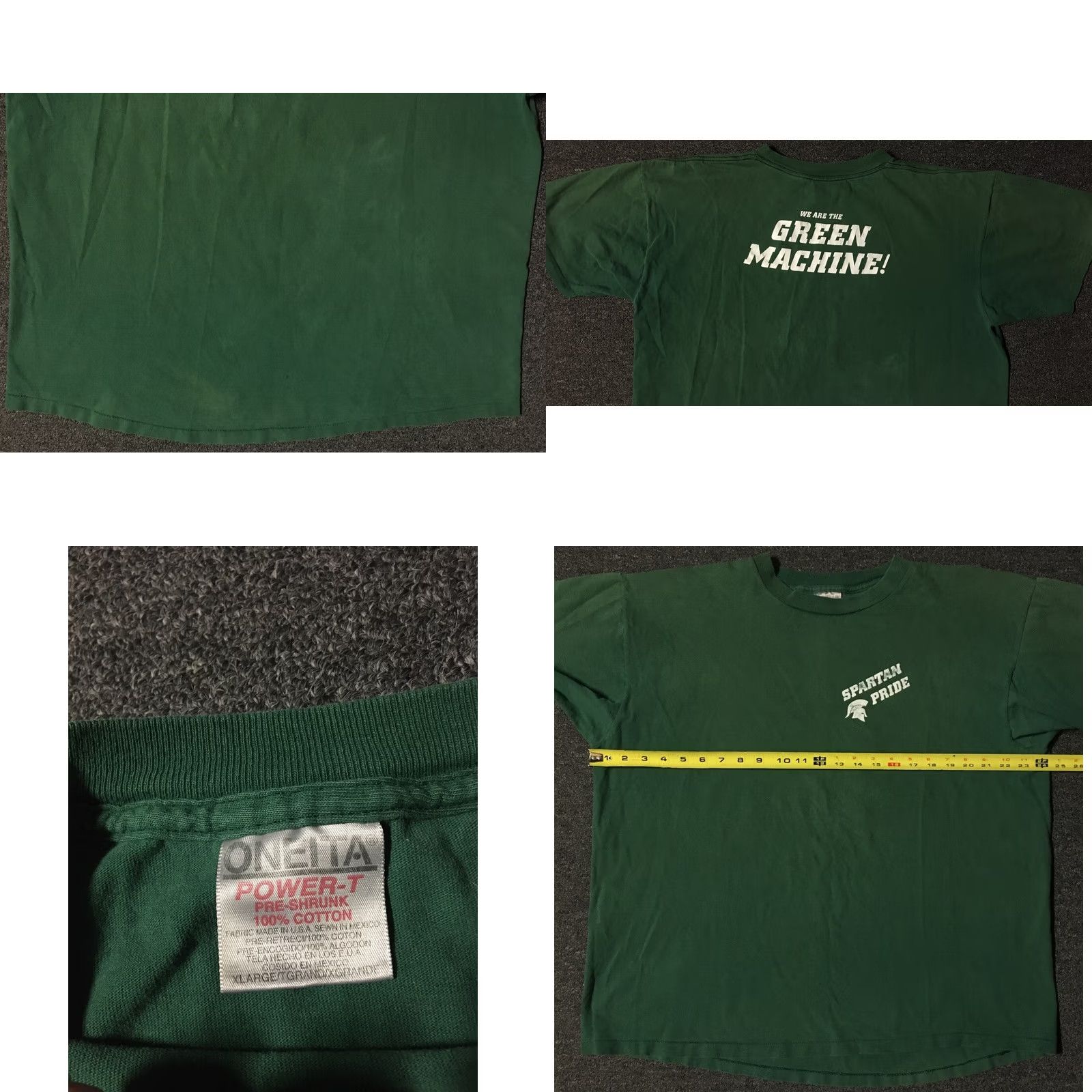 Vintage VINTAGE Spartan Pride Green Machine T-Shirt XL Men Small Stitch Track Football Grunge School 90s USA Retro Size US XL / EU 56 / 4 - 8 Thumbnail