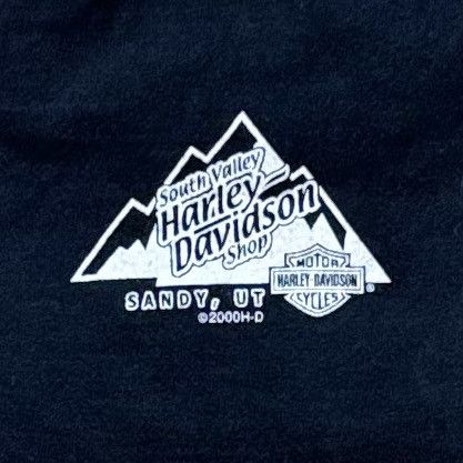 Harley Davidson × Vintage Y2K Harley-Davidson Blue Fire Logo Tee Size XL / US 12-14 / IT 48-50 - 4 Thumbnail