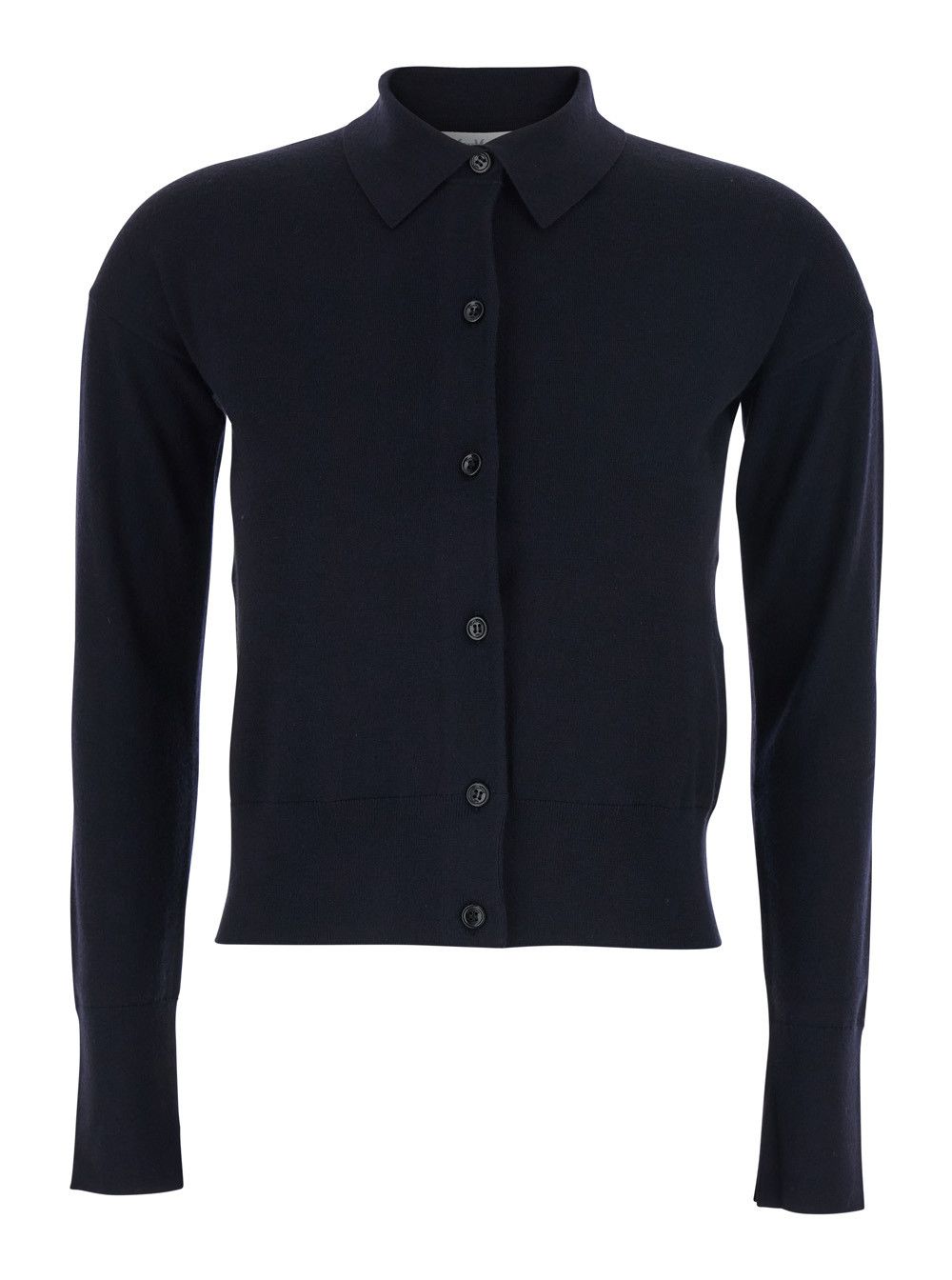 Max Mara 'Medeola' Blue Sweater with Polo Collar and Button Closure in Wool Blend Woman Size S / US 4 / IT 40 - 1 Thumbnail