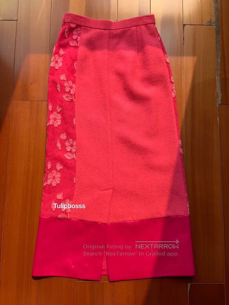 Comme des Garcons Comme Des Garcons size M Fuchsia patchwork velvet satin sh Size 23" - 4 Thumbnail