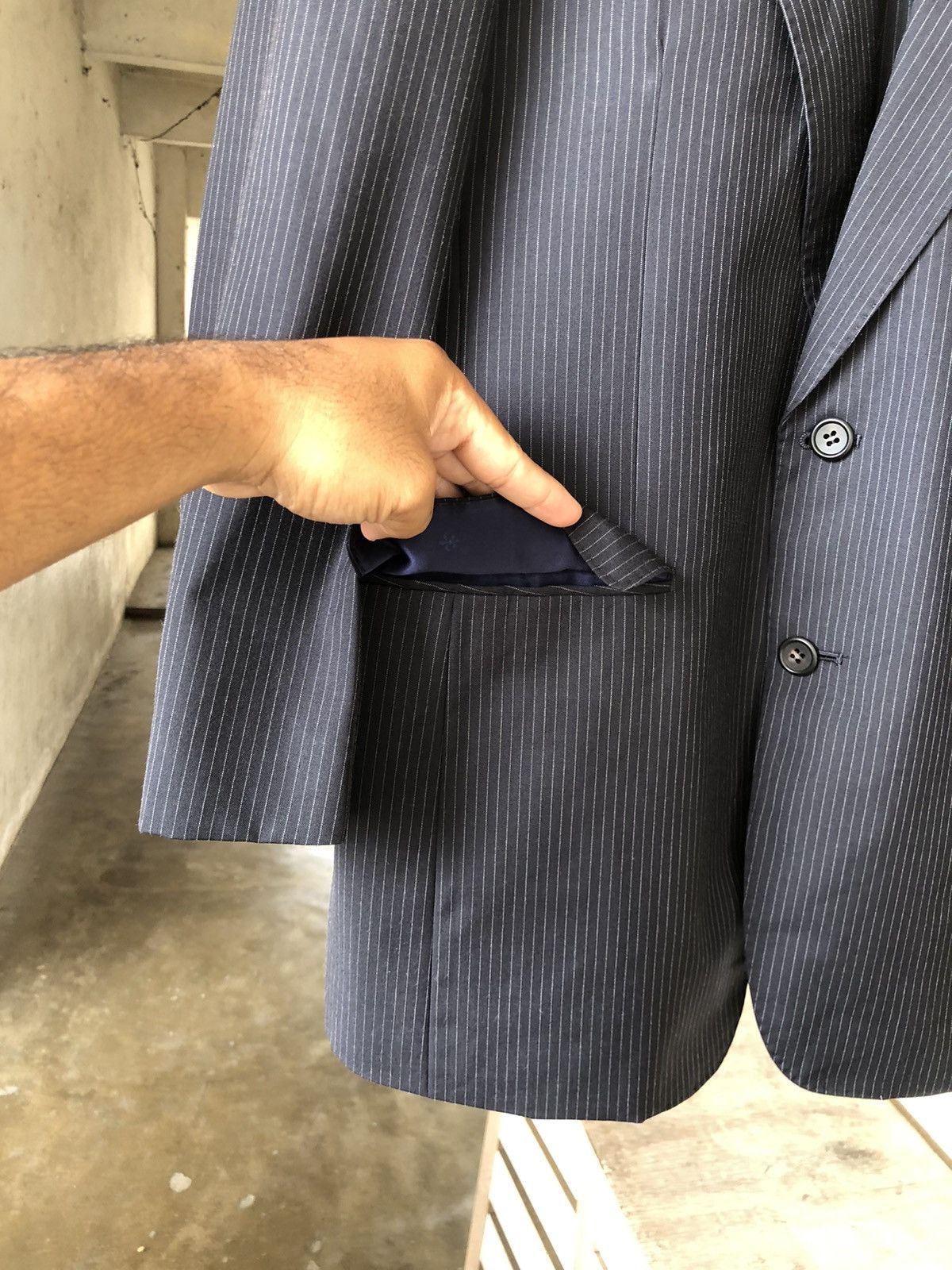 Yves Saint Laurent Yves Saint Laurent Strip Single Breasted Blazer Size US L / EU 52-54 / 3 - 8 Thumbnail