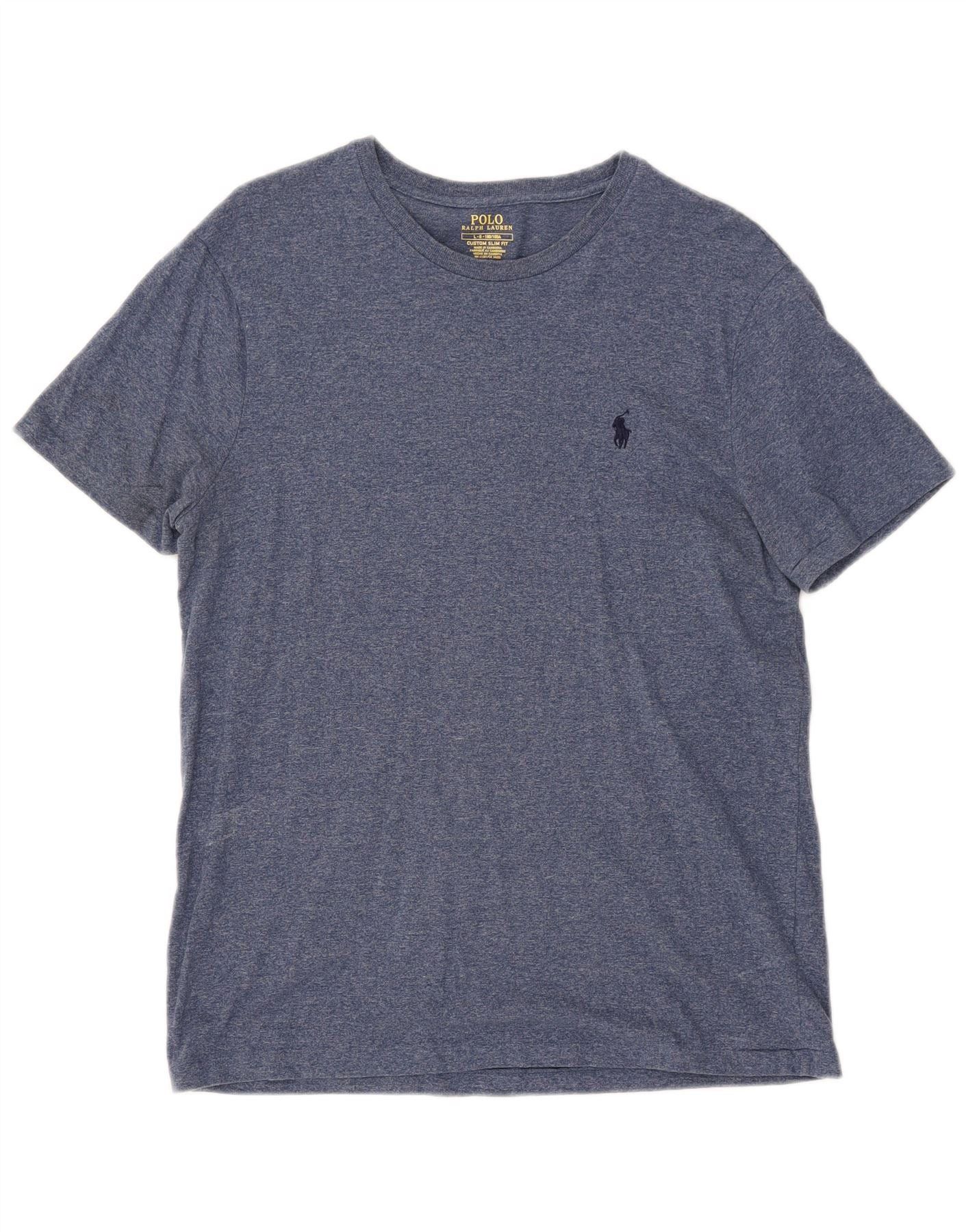 Polo Ralph Lauren Mens Custom Slim Fit T-Shirt Top Large Navy Blue Size US M / EU 48-50 / 2 - 1 Thumbnail