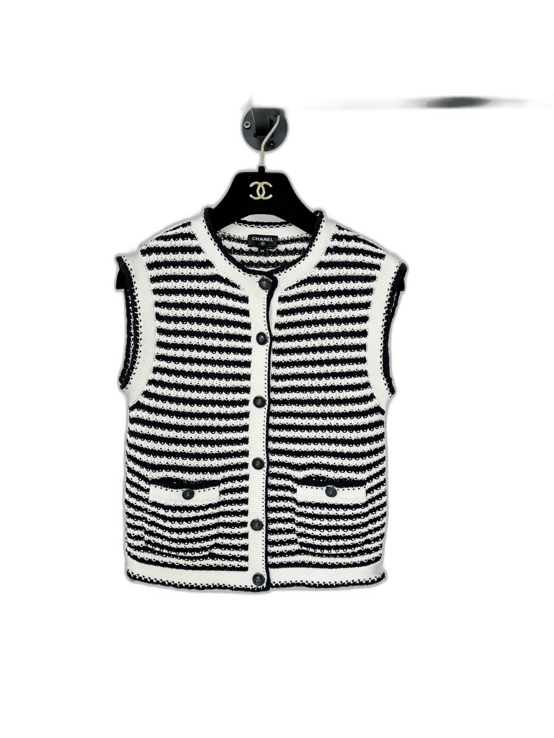 Chanel Chanel Striped Knit Vest Size 34 Size XS / US 0-2 / IT 36-38 - 1 Thumbnail