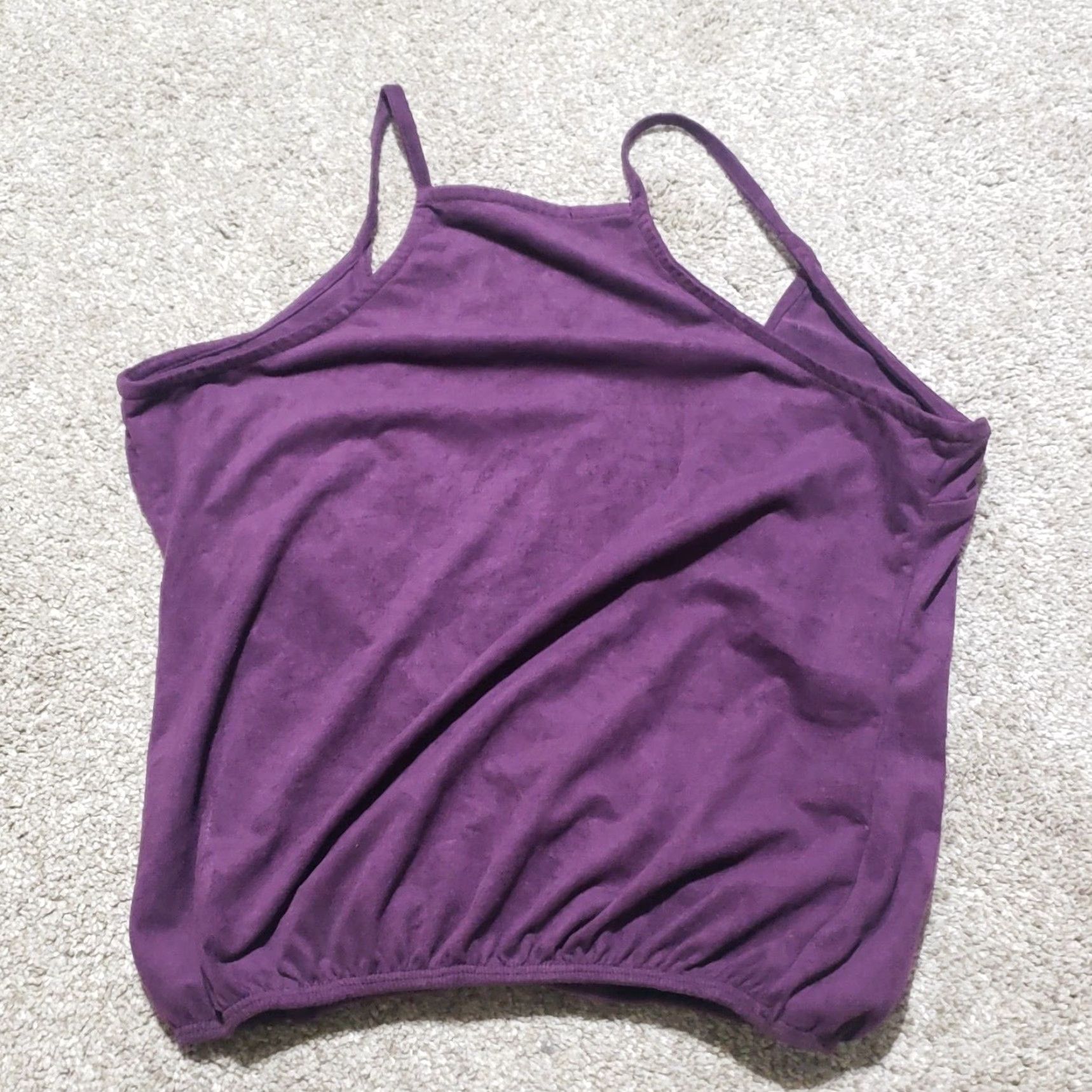 Vintage VINTAGE Charlotte Russe Shirt Women XS Purple Cropped Spaghetti Strap Tank Top Open Strap Small Women Shirt Size S / US 4 / IT 40 - 6 Thumbnail