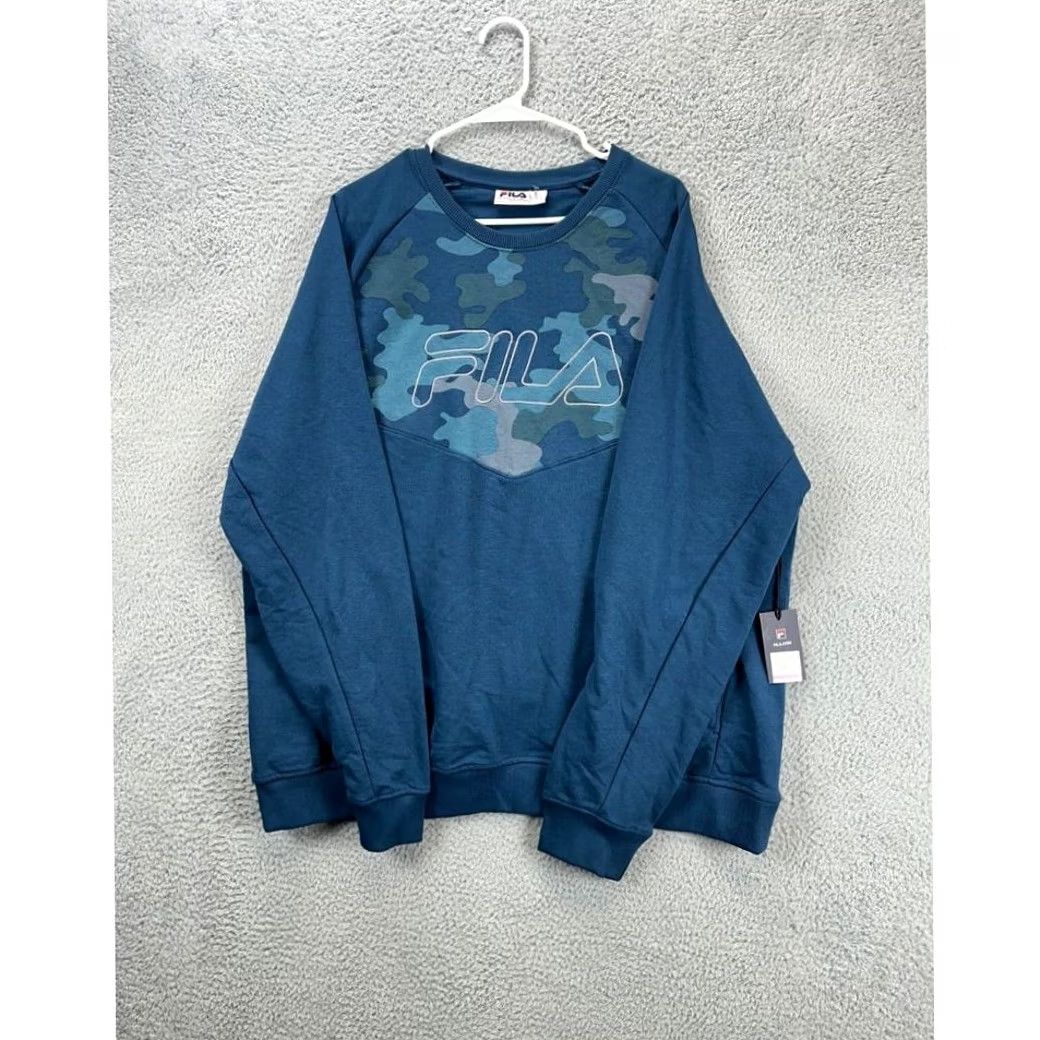 Fila FILA Sweater Men 2XL Reza Blue Camouflage Graphic Print Crew Neck Sweatshirt NEW Size US XXL / EU 58 / 5 - 3 Thumbnail