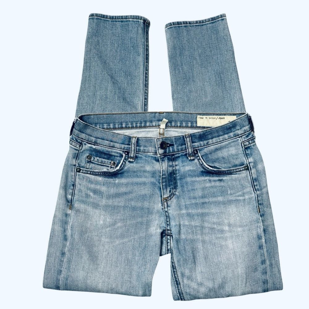 Rag & Bone Rag & Bone Dre Straight Leg Distressed Jeans In Langside Si Size 25" / US 0 / IT 36 - 4 Thumbnail