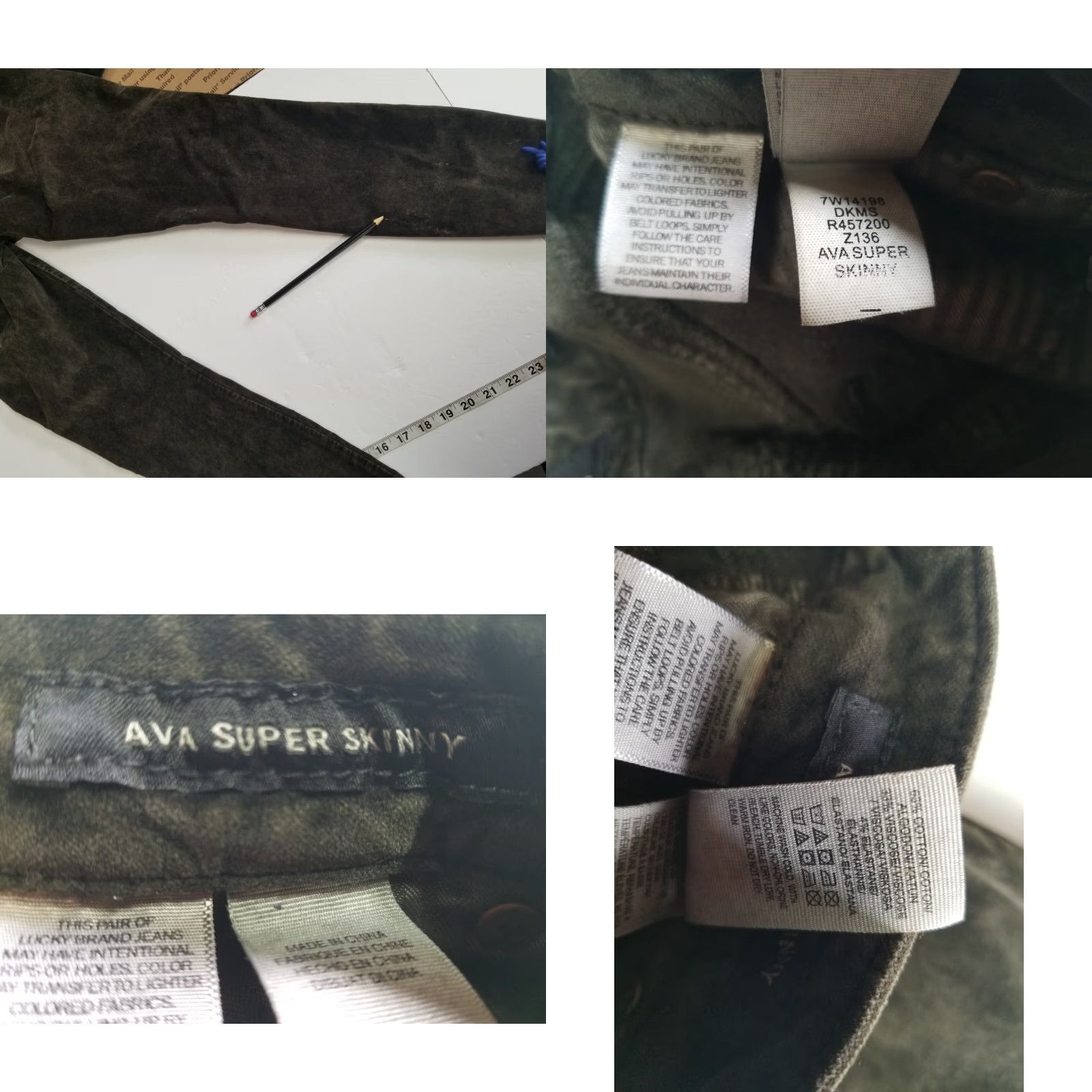 Lucky Brand Lucky Brand Jeans Skinny Velvet Green 00/25 Women's Pants 28in Inseam Regular Zip Pocket See Pics Flaws Size 24" / US 00 / IT 34 - 9 Thumbnail