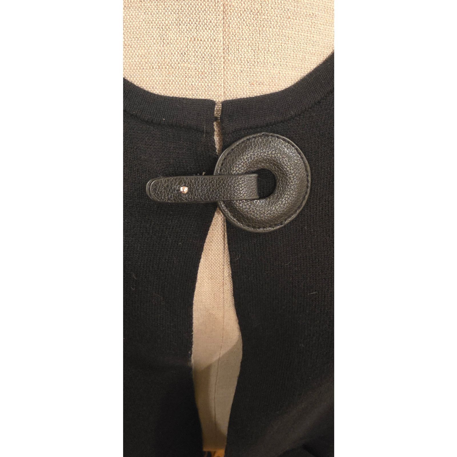 Other Piccadilly Women's Black Gray Open Side Poncho Size L Size L / US 10 / IT 46 - 2 Thumbnail