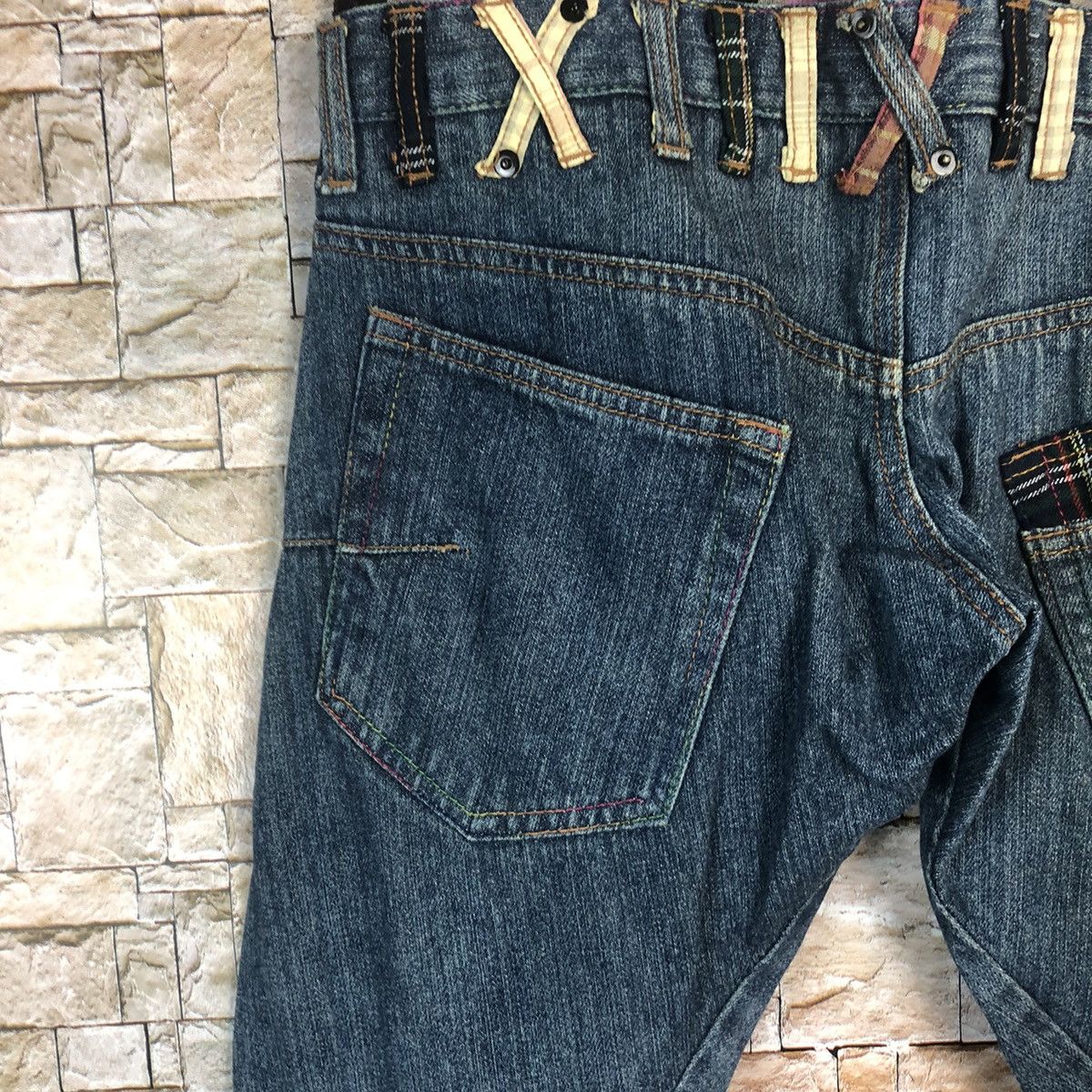 Other Surf Style Double Waist Blue Denim Pants #A72 Size US 31 - 18 Thumbnail