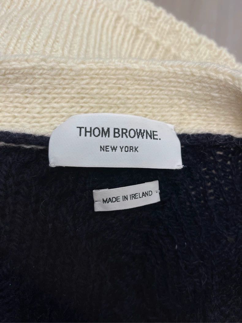 Thom Browne Thom Browne Beige Tibetan blue color block four-striped woo Size US M / EU 48-50 / 2 - 5 Thumbnail