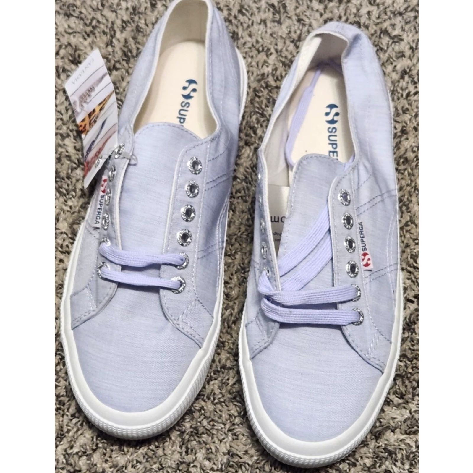 Superga VINTAGE Superga Lace Up Platform Sneaker 8.5 Women Chambray Lilac Purple EUC Size US 9 / IT 39 - 2 Thumbnail