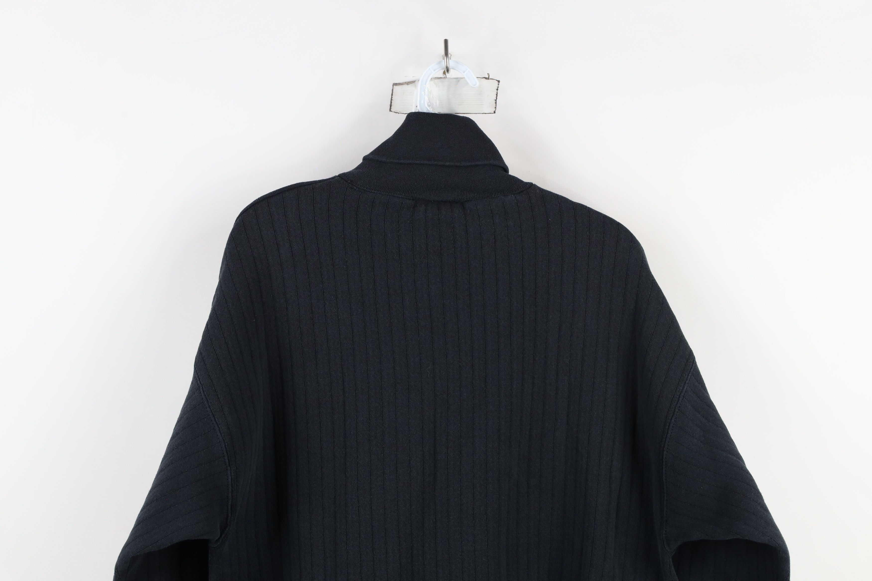 Vintage Vintage 90s Streetwear Ribbed Turtleneck Sweatshirt Black Size XL / US 12-14 / IT 48-50 - 7 Thumbnail
