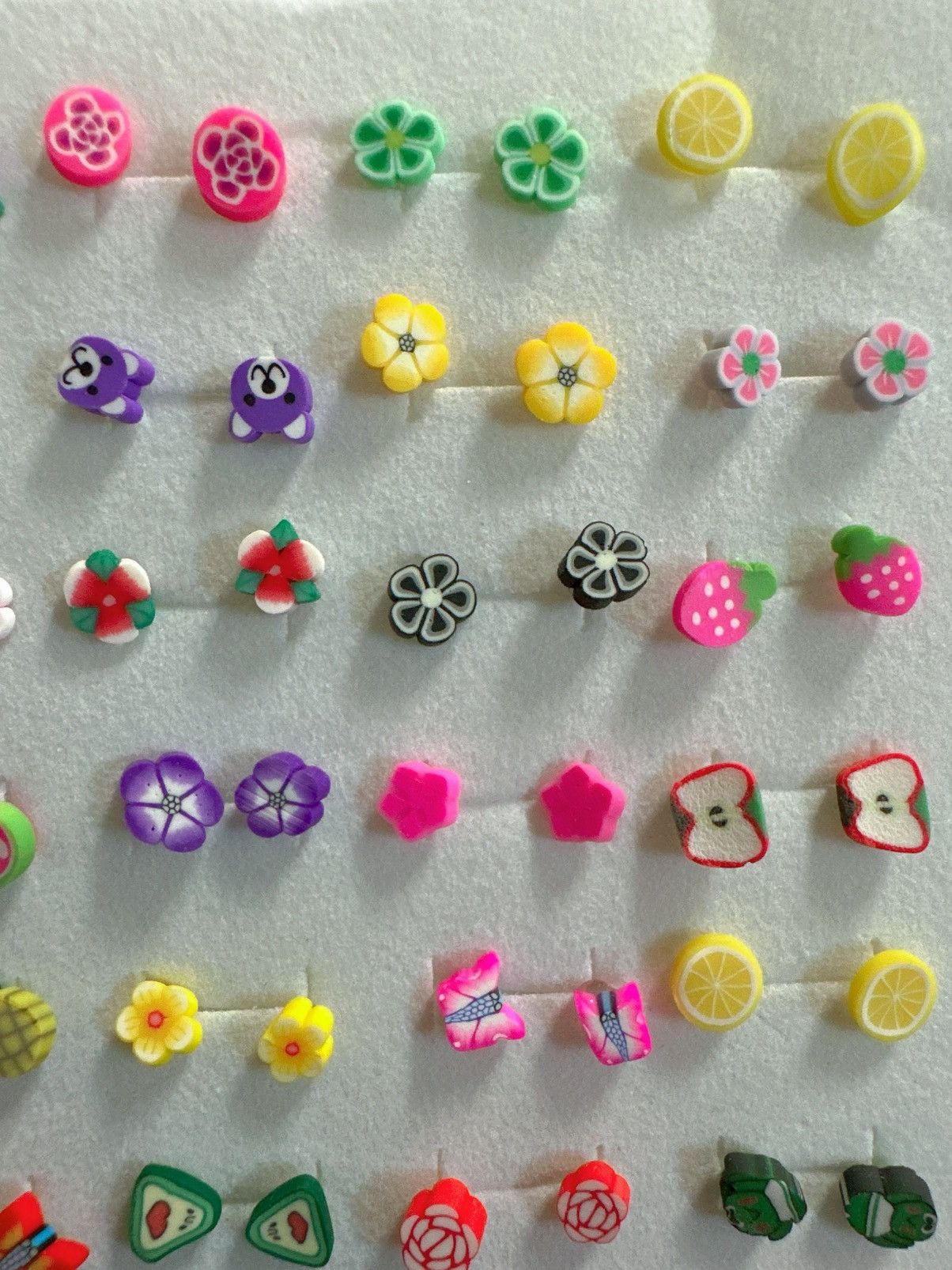 Designer 10 pair of baby earrings studs plastic harmless post lightwe Size ONE SIZE - 1 Thumbnail