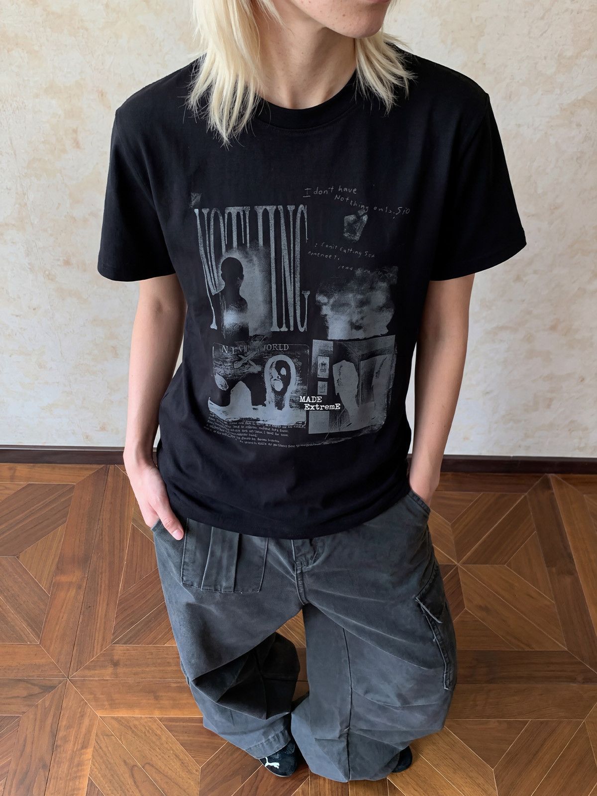 Japanese Brand Retro distressed portrait letter print T-shirt for men Size US M / EU 48-50 / 2 - 2 Thumbnail