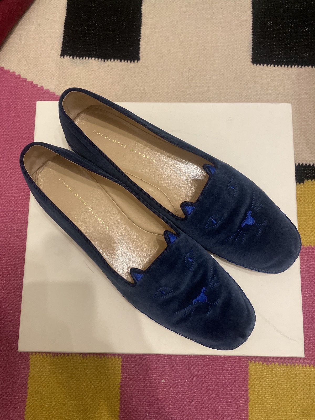 Other Charlotte Olympia Velvet Cat Slippers US11/EU44 Size US 11 / EU 44 - 1 Thumbnail