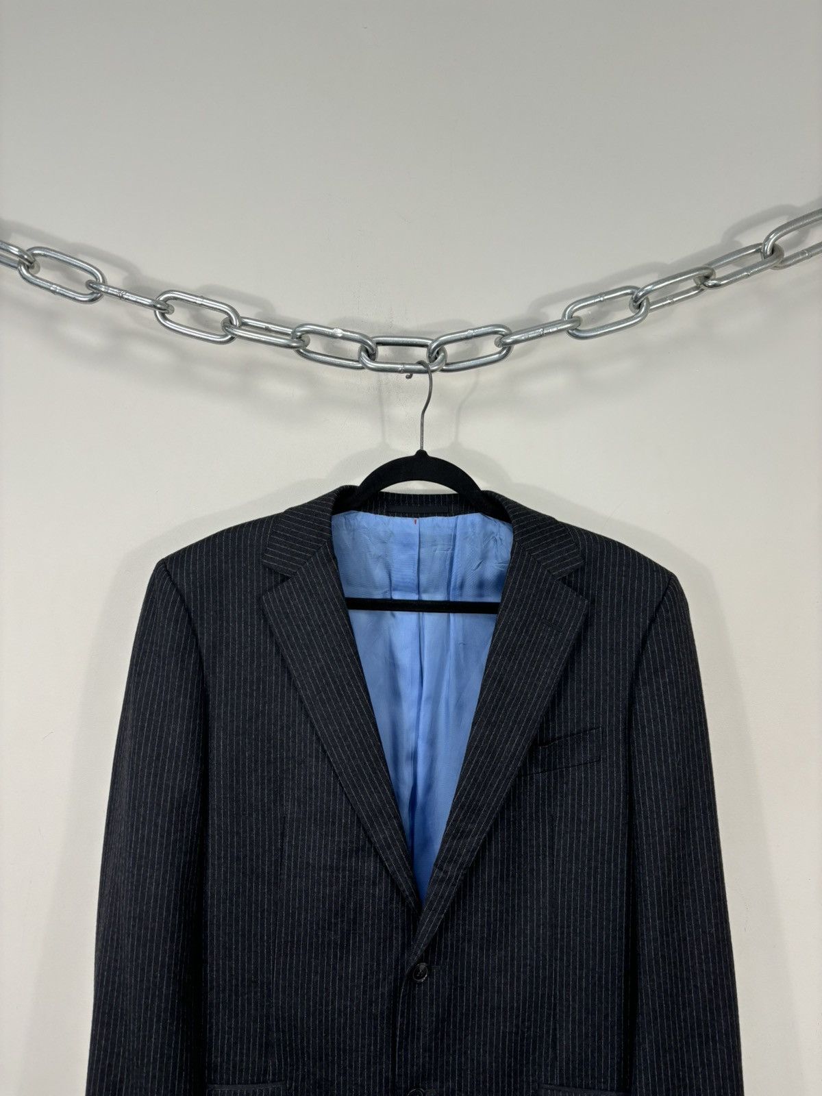 Suitsupply Suitsupply Men’s Pinstripe Gray 2-Buttons Wool Blazer Jacket Size 40L - 4 Thumbnail