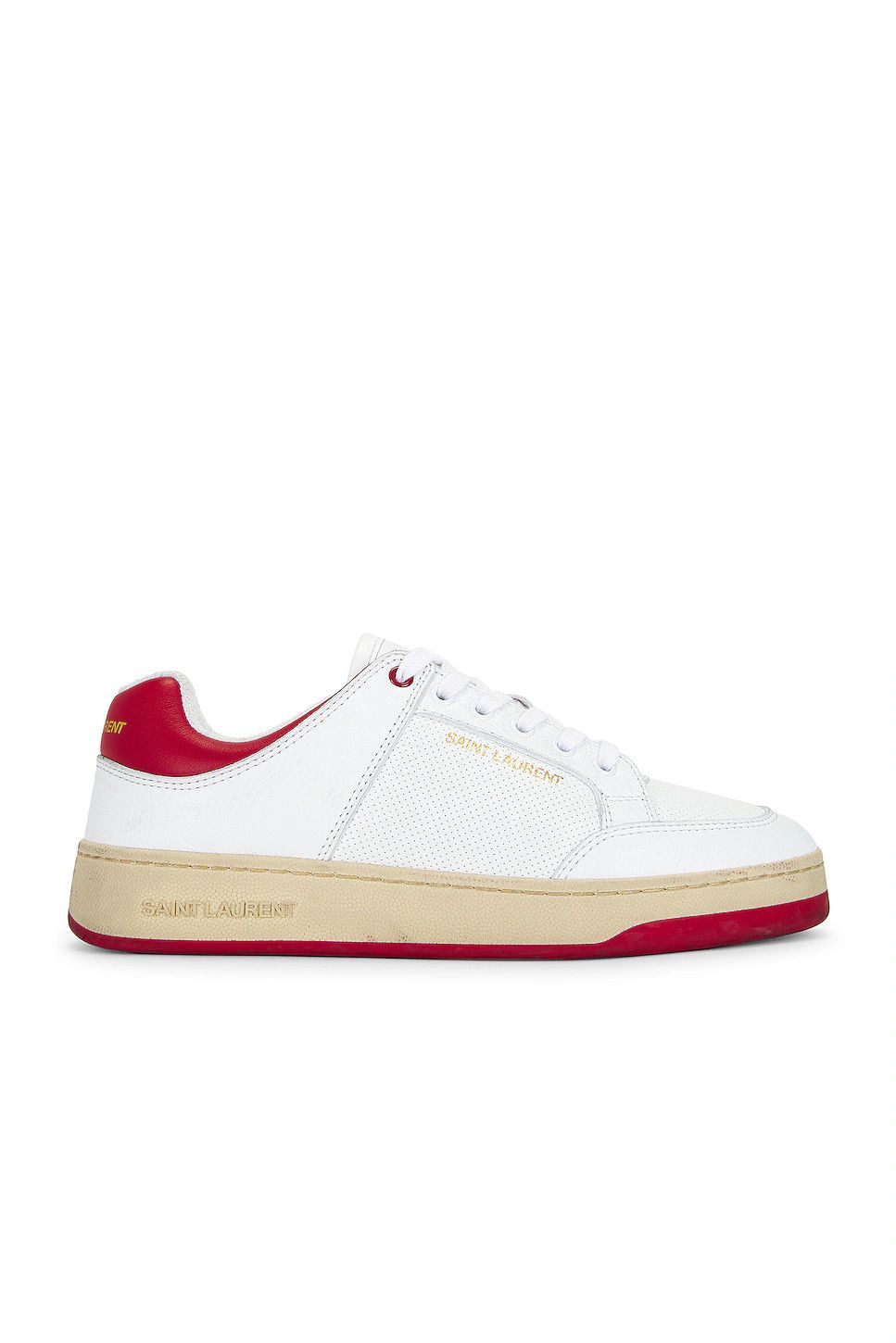 Saint Laurent Paris o1bcso1str1225 SL/61 Sneakers In Grained Leather in White Size US 9.5 / IT 39.5 - 1 Thumbnail