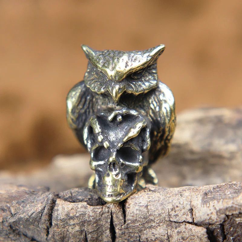 Handmade 3Pcs Owl Skull Knife Beads Paracord Bead Zipper Umbrella Size ONE SIZE - 3 Thumbnail