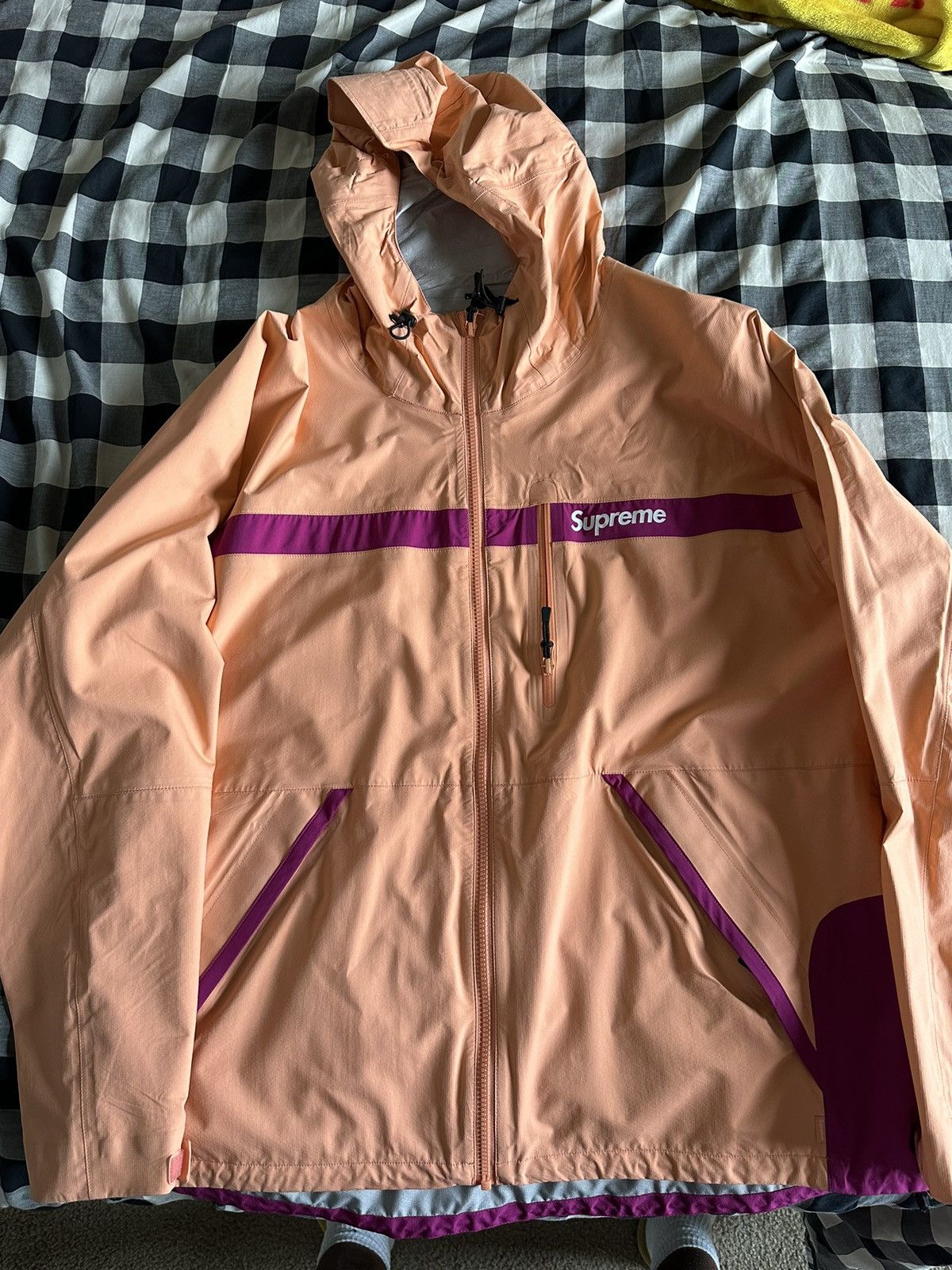 image of Supreme Tape Seamed Jacket Ss17 in Peach, Men's (Size XL)