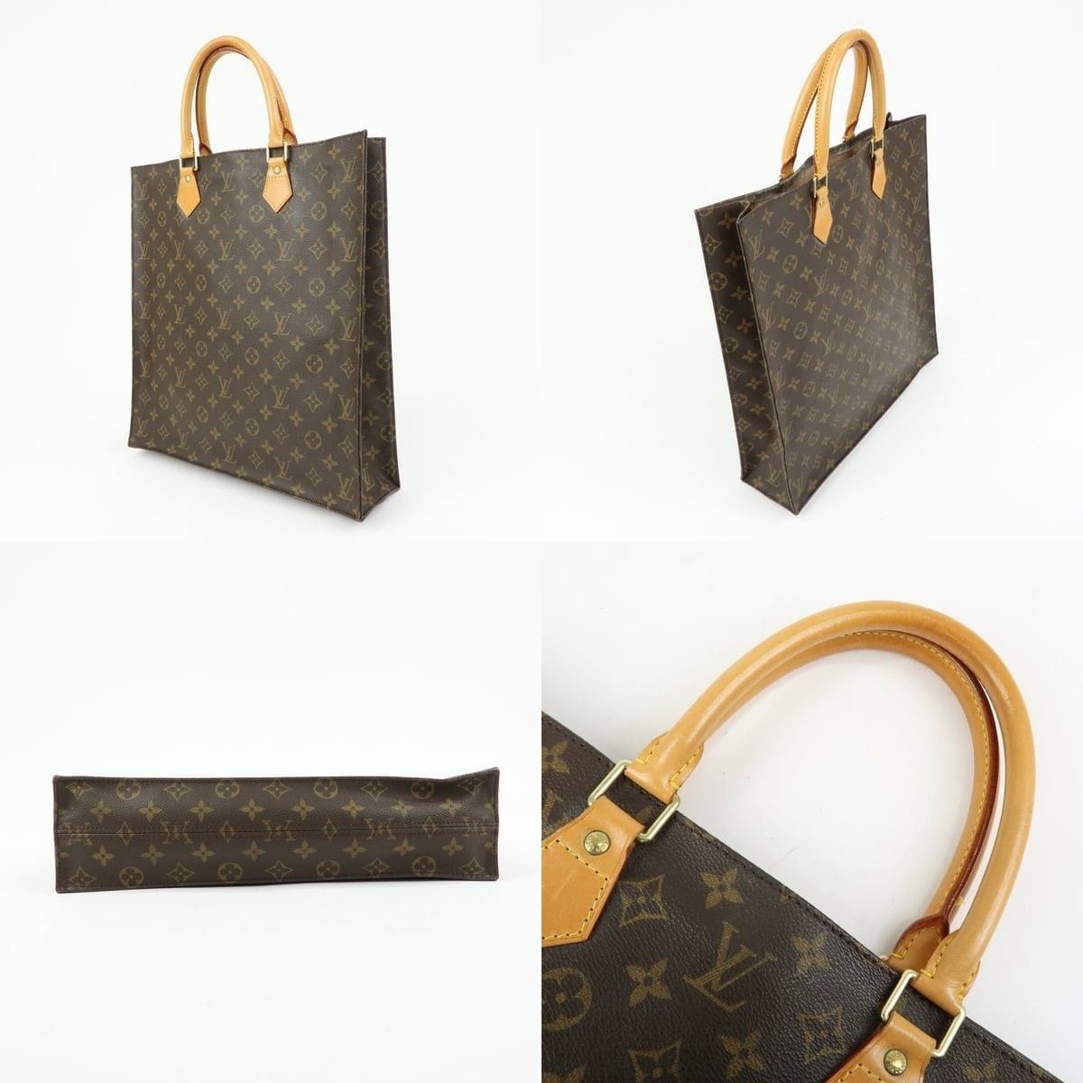Louis Vuitton Louis Vuitton Monogram Sac Plat Tote Brown Size ONE SIZE - 3 Thumbnail