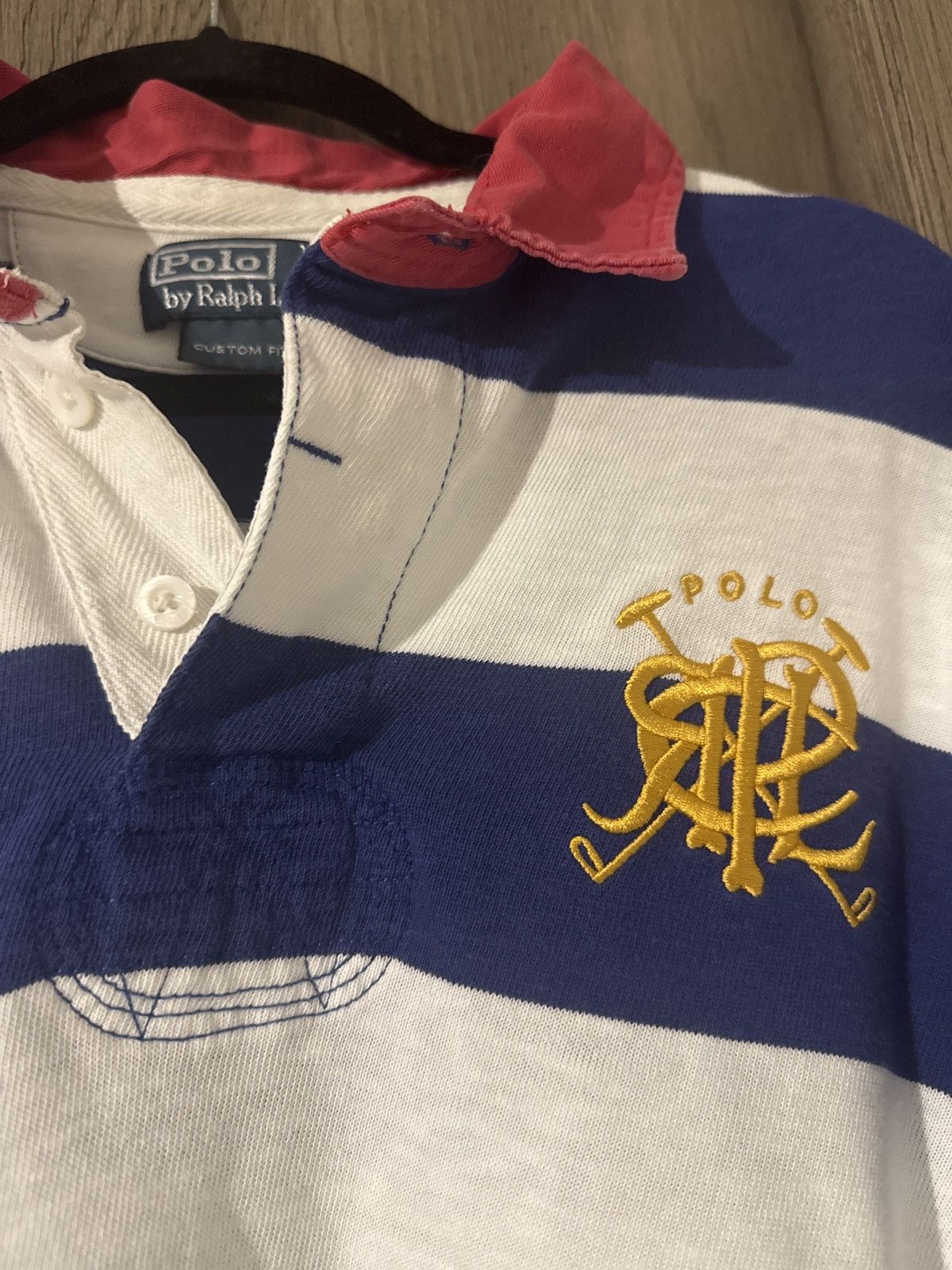 Polo Ralph Lauren Vintage Polo Ralph Lauren Striped Scribble Rugby Size US XL / EU 56 / 4 - 1 Thumbnail