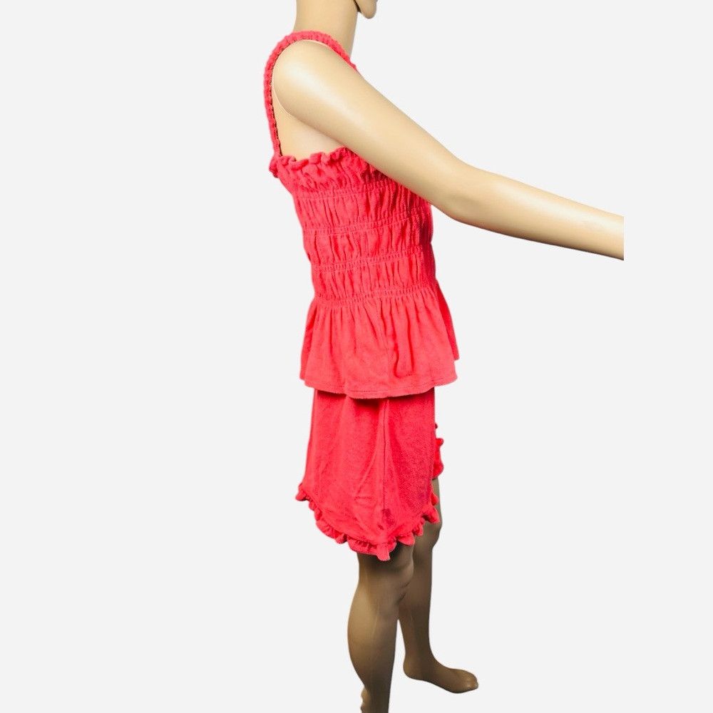 Bar III New Bar III Pink Terry Ruffled Skirt Top Set Size L Size L / US 10 / IT 46 - 3 Thumbnail