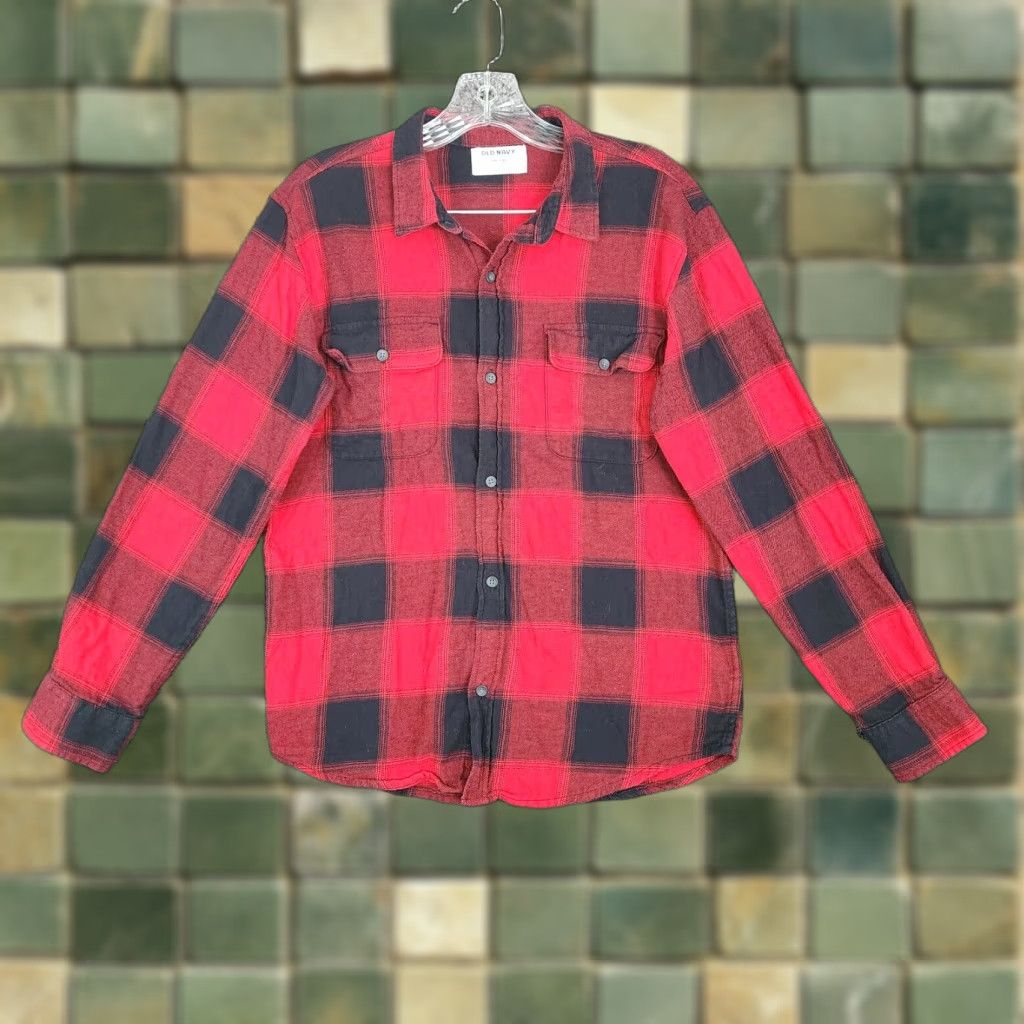 Old Navy VINTAGE Old Navy Womens Red Black Plaid Long Sleeve Button-Up Flannel Size 2XL Womens Size XXL / US 16-18 / IT 52-54 - 1 Thumbnail
