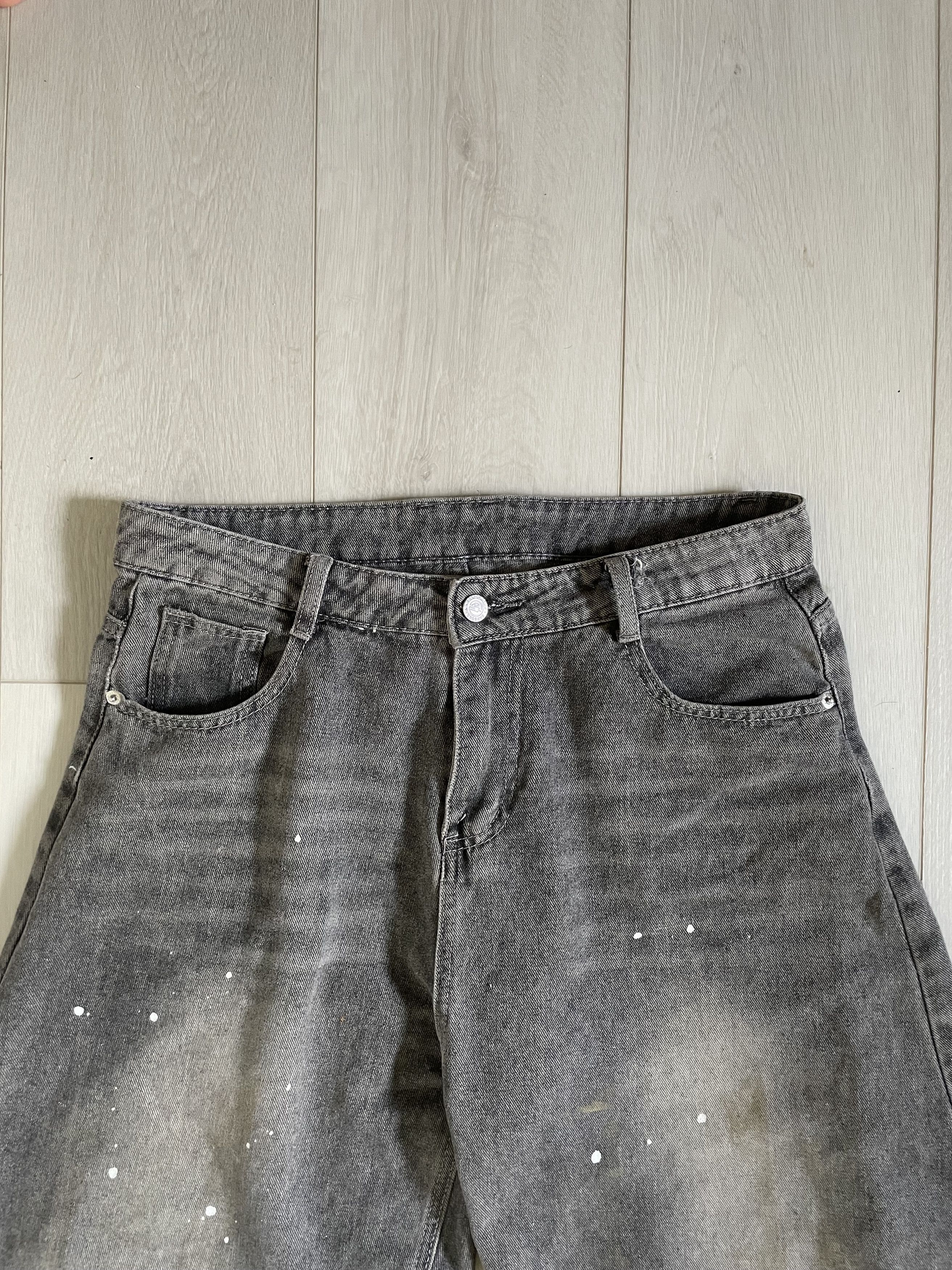 Other Vintage Ink-Splatter Grey Wide-Leg Jeans Size US 32 / EU 48 - 5 Thumbnail