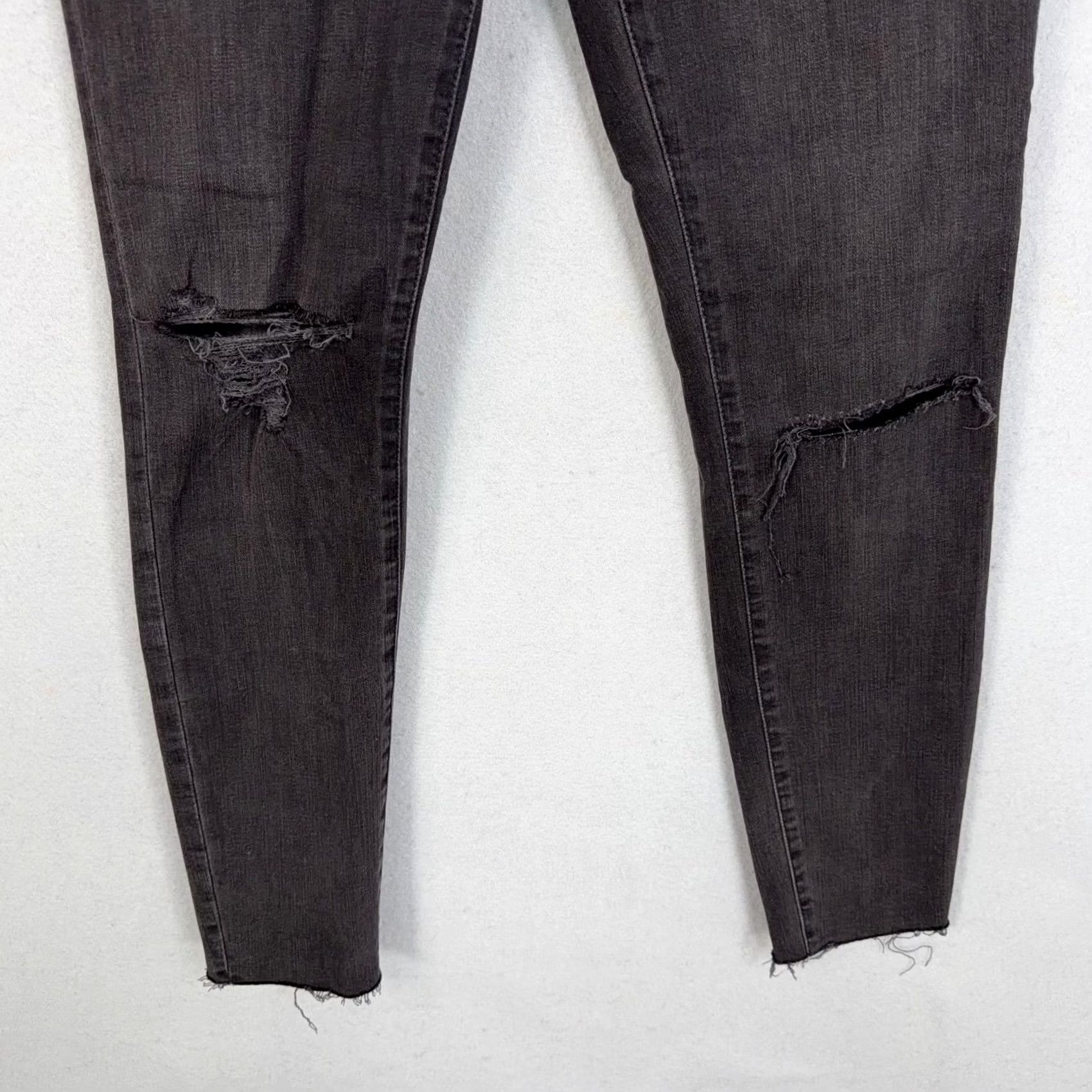 Madewell Madewell Jeans Womens 28 Gray Curvy High Rise Skinny Distressed Raw Hem Stretch Jeans Size 28" / US 6 / IT 42 - 3 Thumbnail