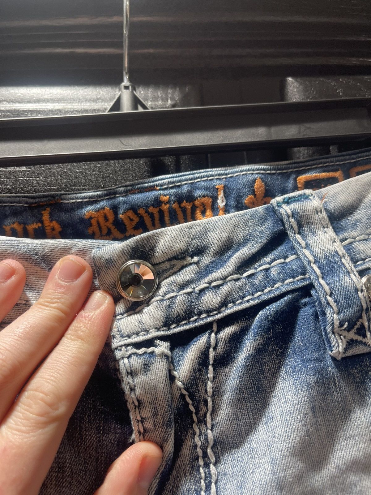 Rock Revival Rock Revival Brunella Jeans 31 Easy Straight Washed Denim Size 31" - 2 Thumbnail