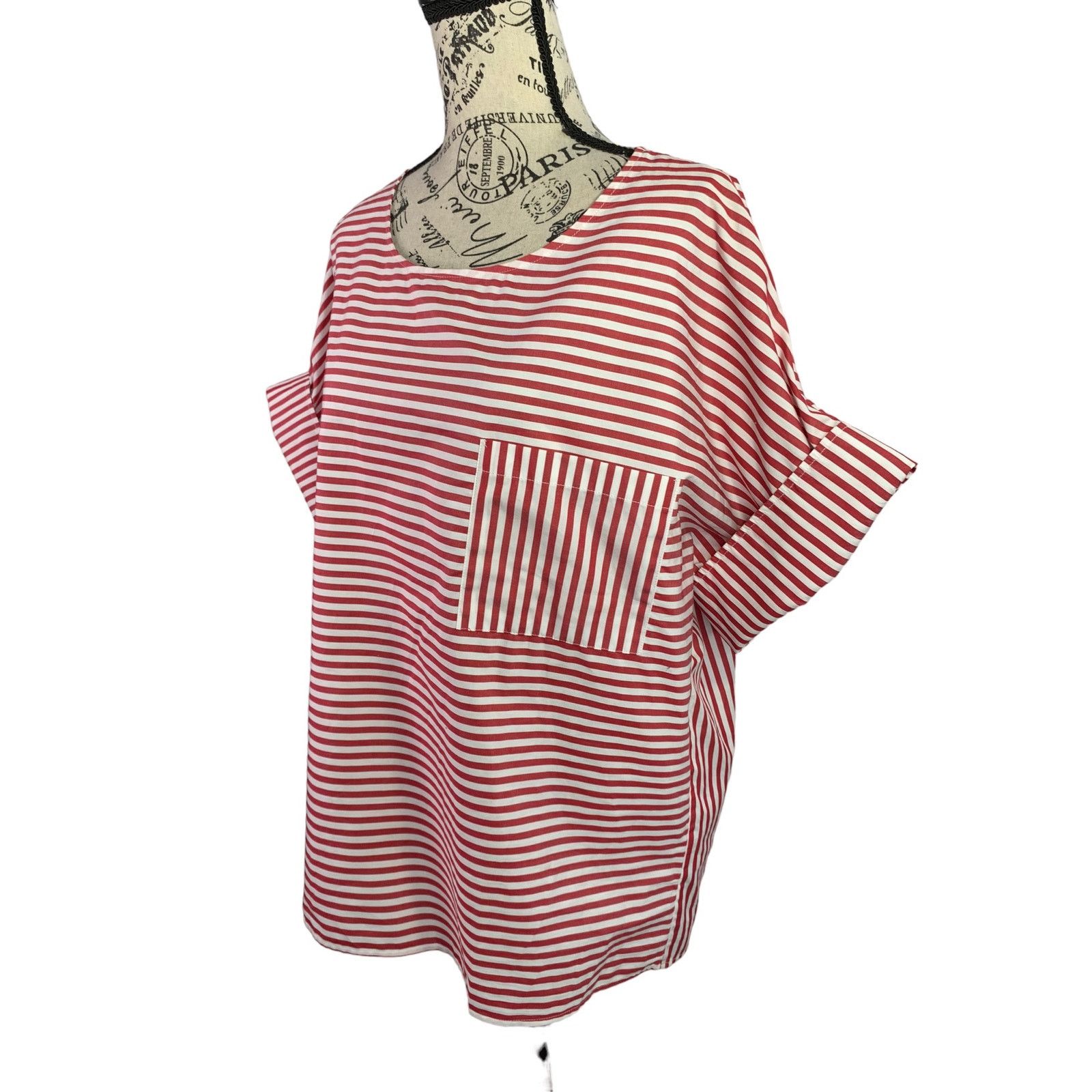 Public School Public School New York Women's Sz 4 Blouse White-Red Striped Size S / US 4 / IT 40 - 4 Thumbnail