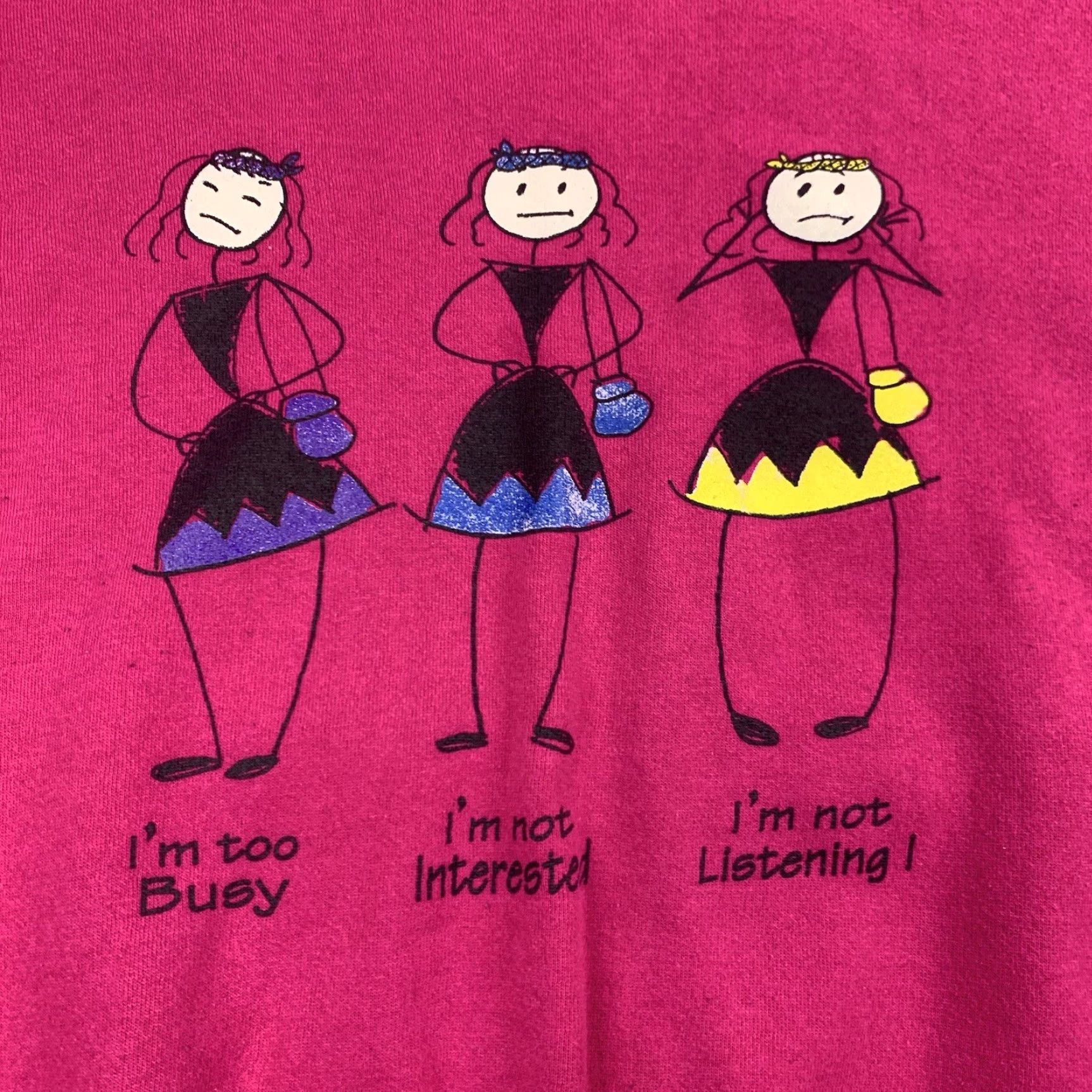 Hanes VINTAGE Face 2 Face Sweatshirt Adult XL Pink Expressions Attitude 90s USA Womens Size XL / US 12-14 / IT 48-50 - 2 Thumbnail