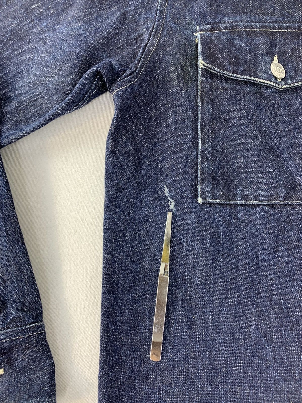 agnes b. 90s Agnes B Homme Type 2 Blue Indigo Trucker Western Jacket Size US S / EU 44-46 / 1 - 14 Thumbnail