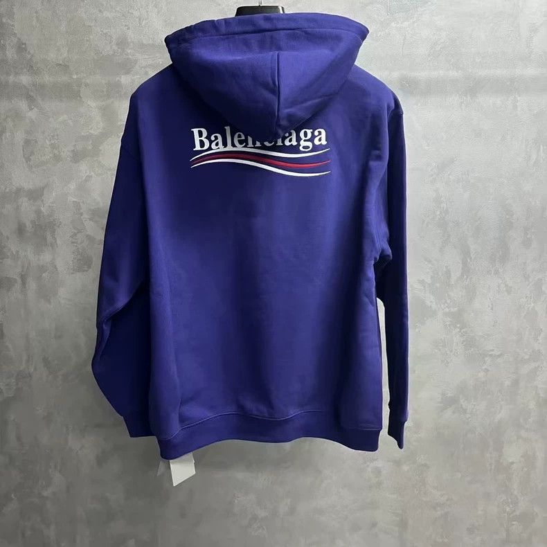 Balenciaga Balenciaga Blue letter embroidered hooded long sleeve swea Size US XS / EU 42 / 0 - 2 Thumbnail