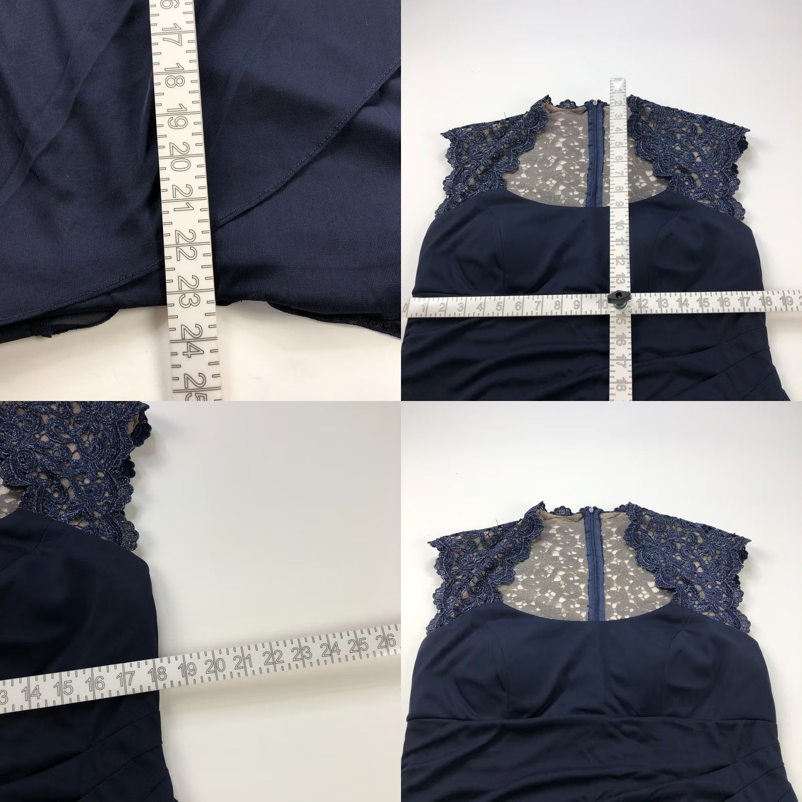 Vintage XSCAPE Plus 14W Crochet Lace Formal Evening Gown Maxi Dress Blue Size XL / US 12-14 / IT 48-50 - 9 Thumbnail