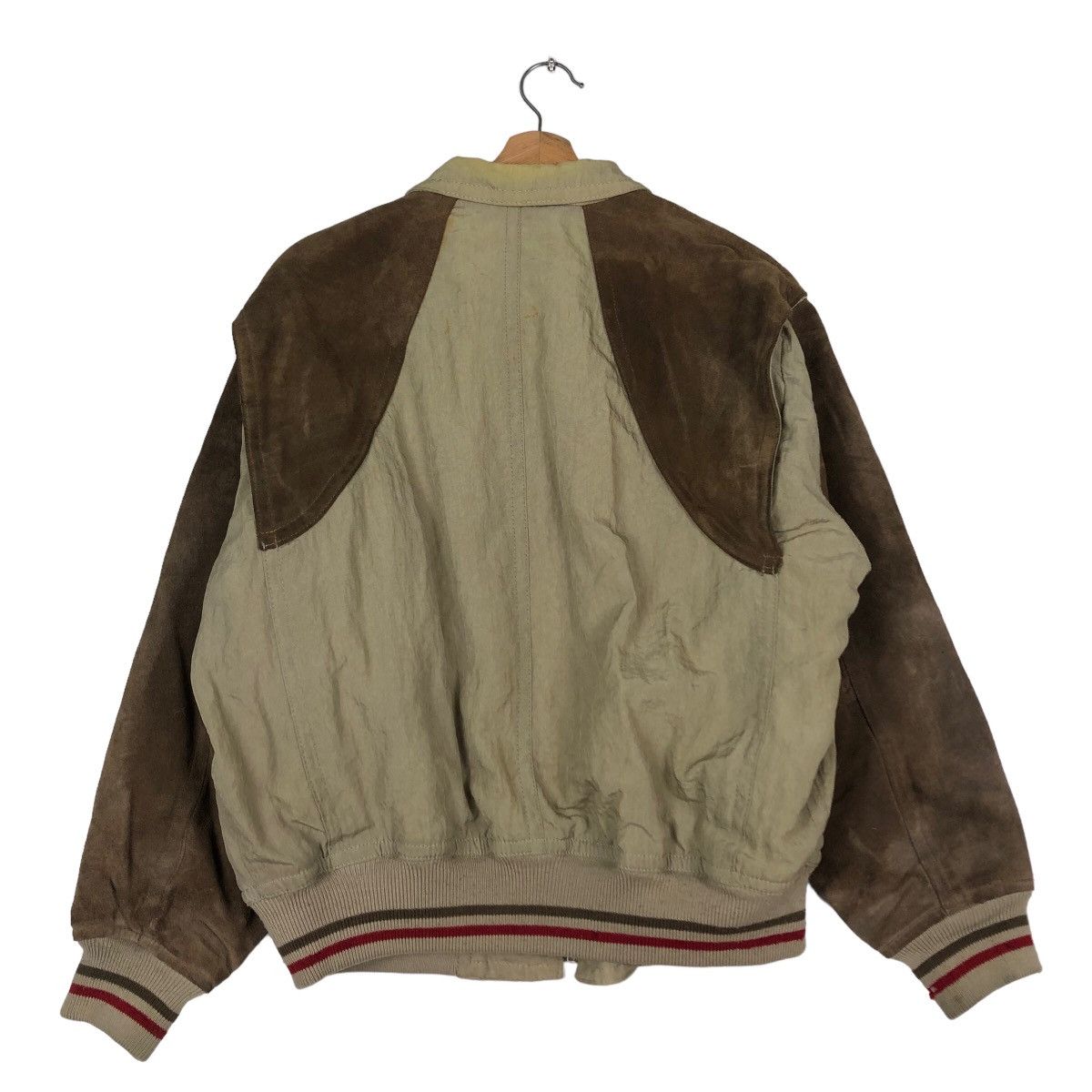 Japanese Brand 🔥Vintage Stadium Jumper Leather Atelier Sab Issey Miyake Size US M / EU 48-50 / 2 - 8 Thumbnail