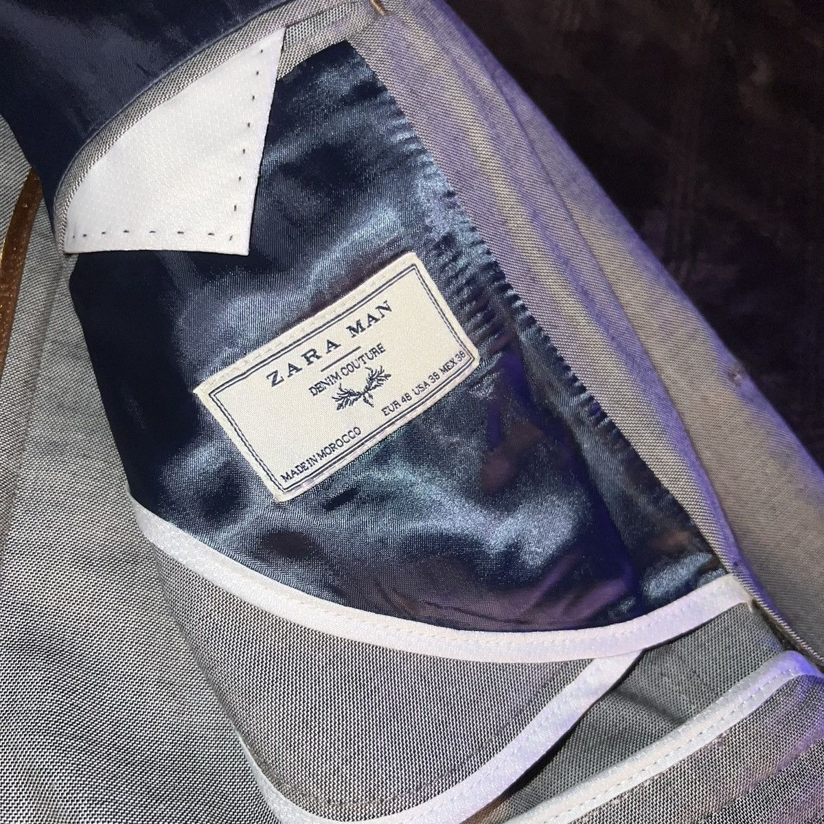 Zara ZARA MAN Denim Couture Blazer Jacket Sz 38 Size 38R - 3 Thumbnail