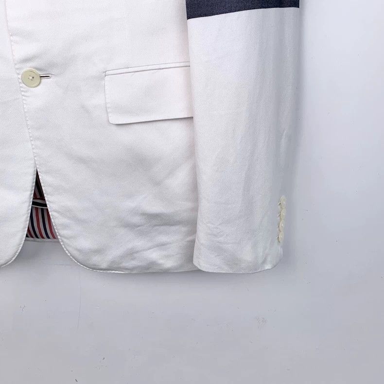 Thom Browne Thom Browne Size 2 White classic four-bar lapel cotton sin Size 34R - 4 Thumbnail