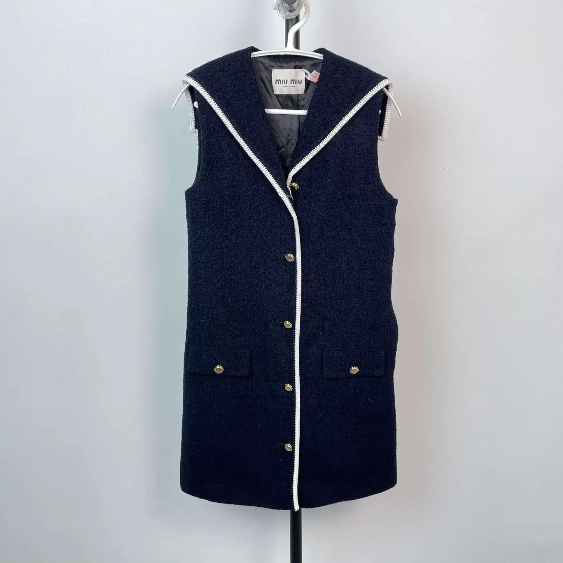 Miu Miu MIU MIU women's tweed naval collar dress 36 Size XS / US 0-2 / IT 36-38 - 1 Thumbnail