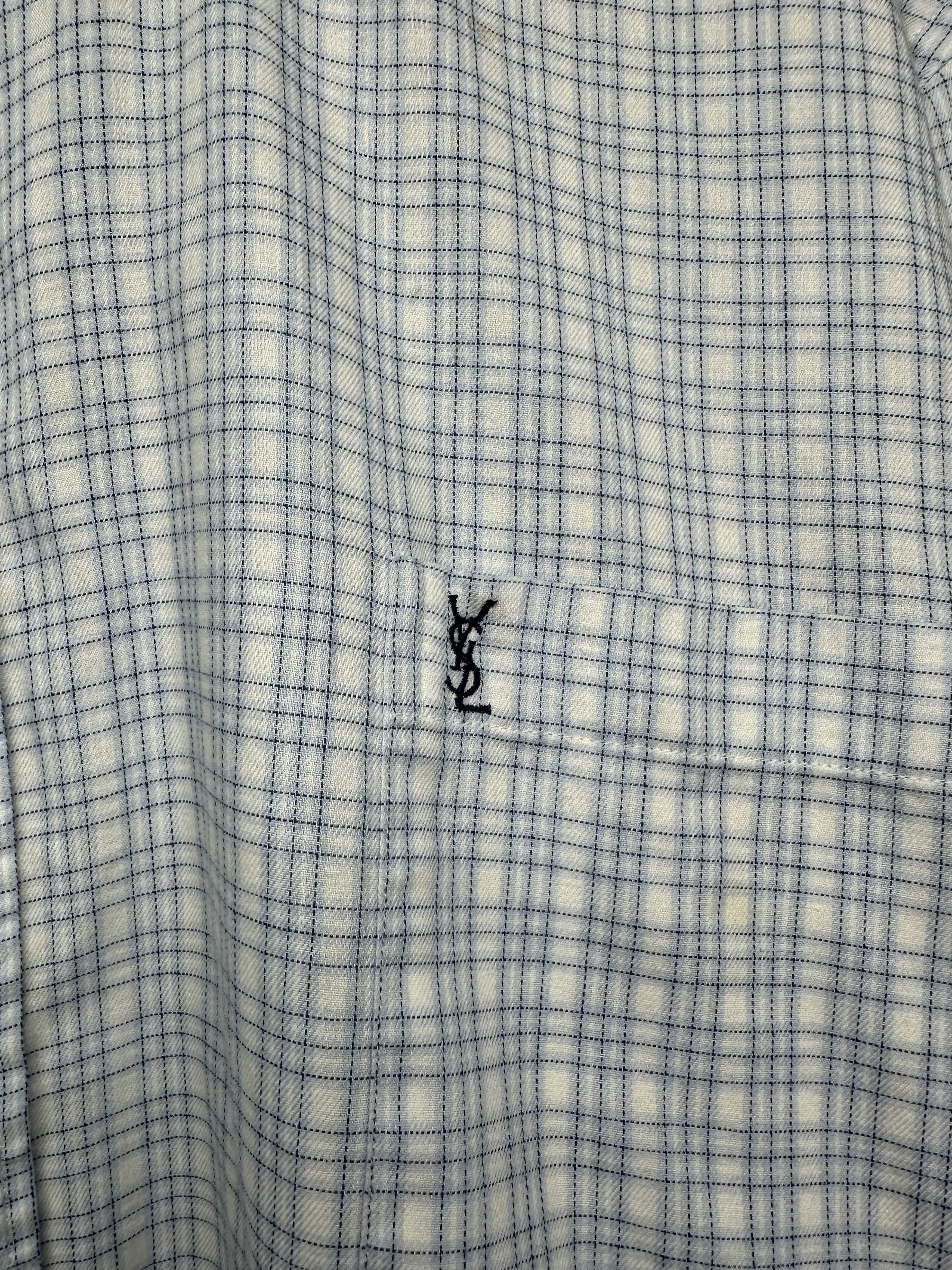 Yves Saint Laurent Yves Saint Laurent YSL Mens Long Sleeve Check Shirt Size US XL / EU 56 / 4 - 3 Thumbnail