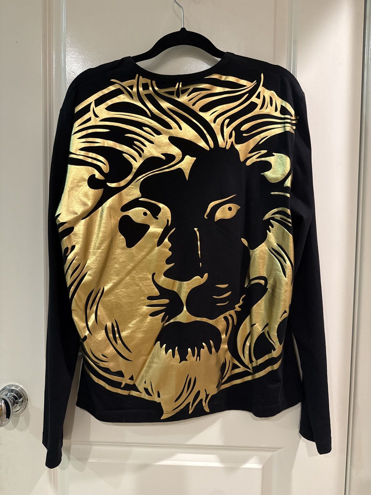 Versus Versace Versus Versace Gold Lion Back Print Long Sleeve Tee Size US L / EU 52-54 / 3 - 6 Thumbnail