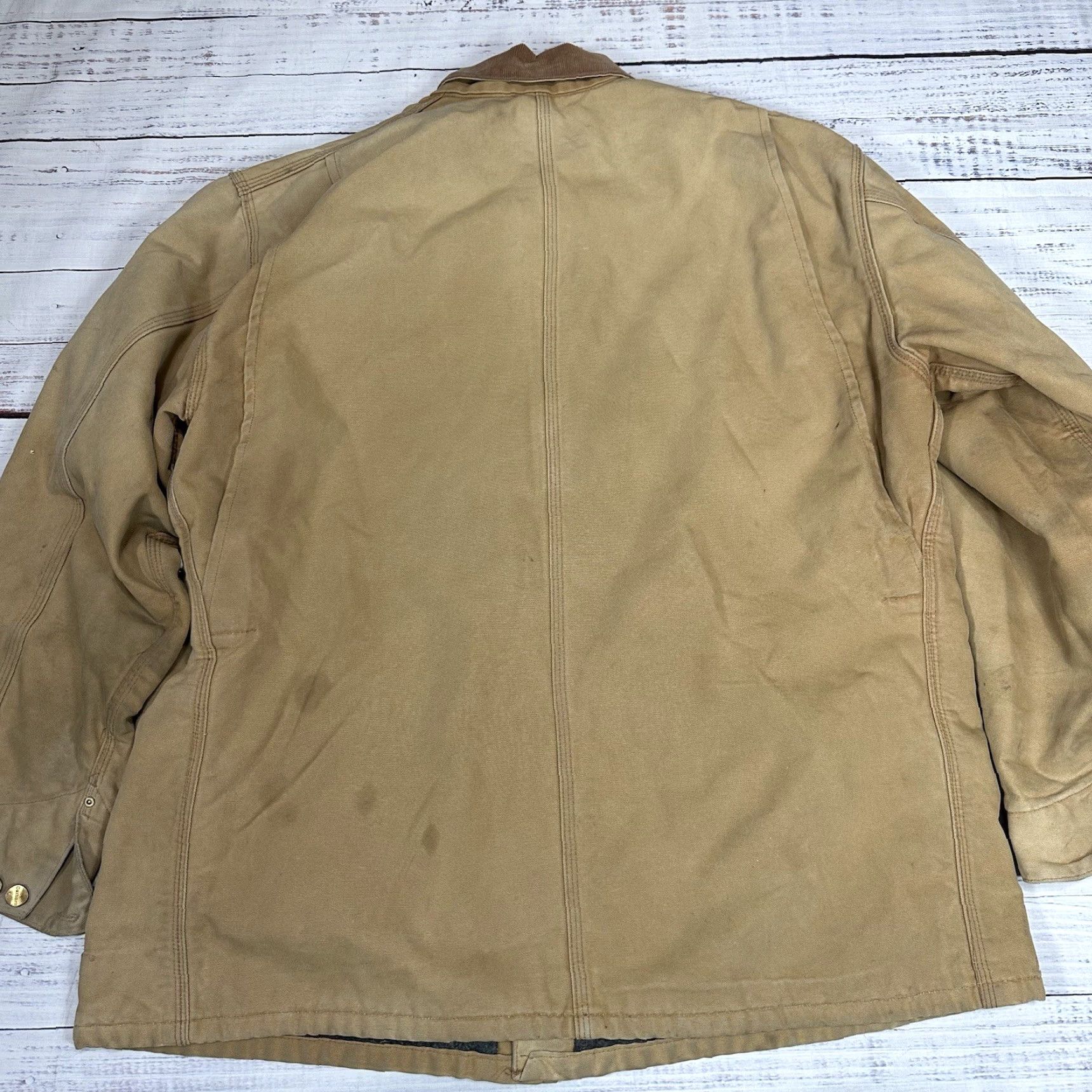 Carhartt VTG Carhartt Jacket Men 52 Tall Tan Brown Trucker Blanket Lined 4 Pocket Size US L / EU 52-54 / 3 - 4 Thumbnail