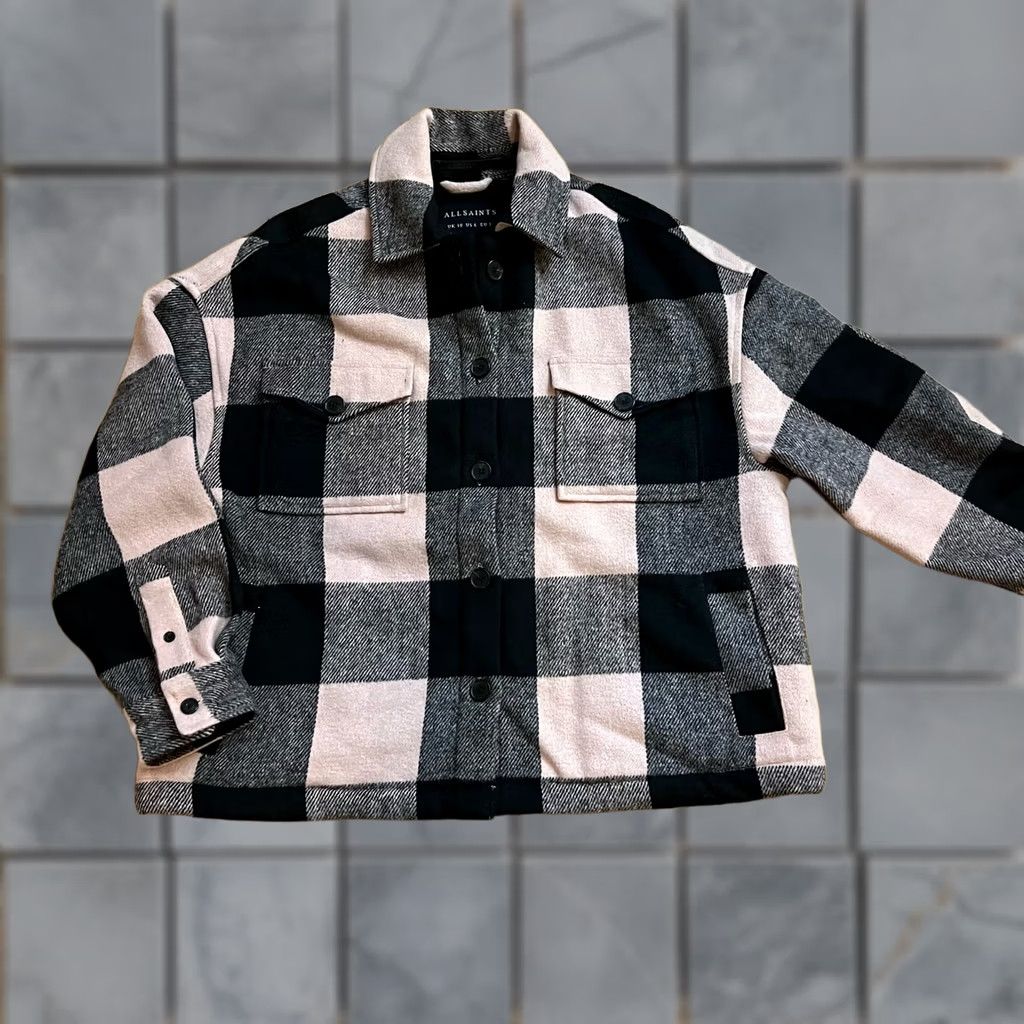 Allsaints VINTAGE AllSaints Jacket Womens 6 Luella Plaid Collared Button Front Lined Small Size M / US 6-8 / IT 42-44 - 1 Thumbnail