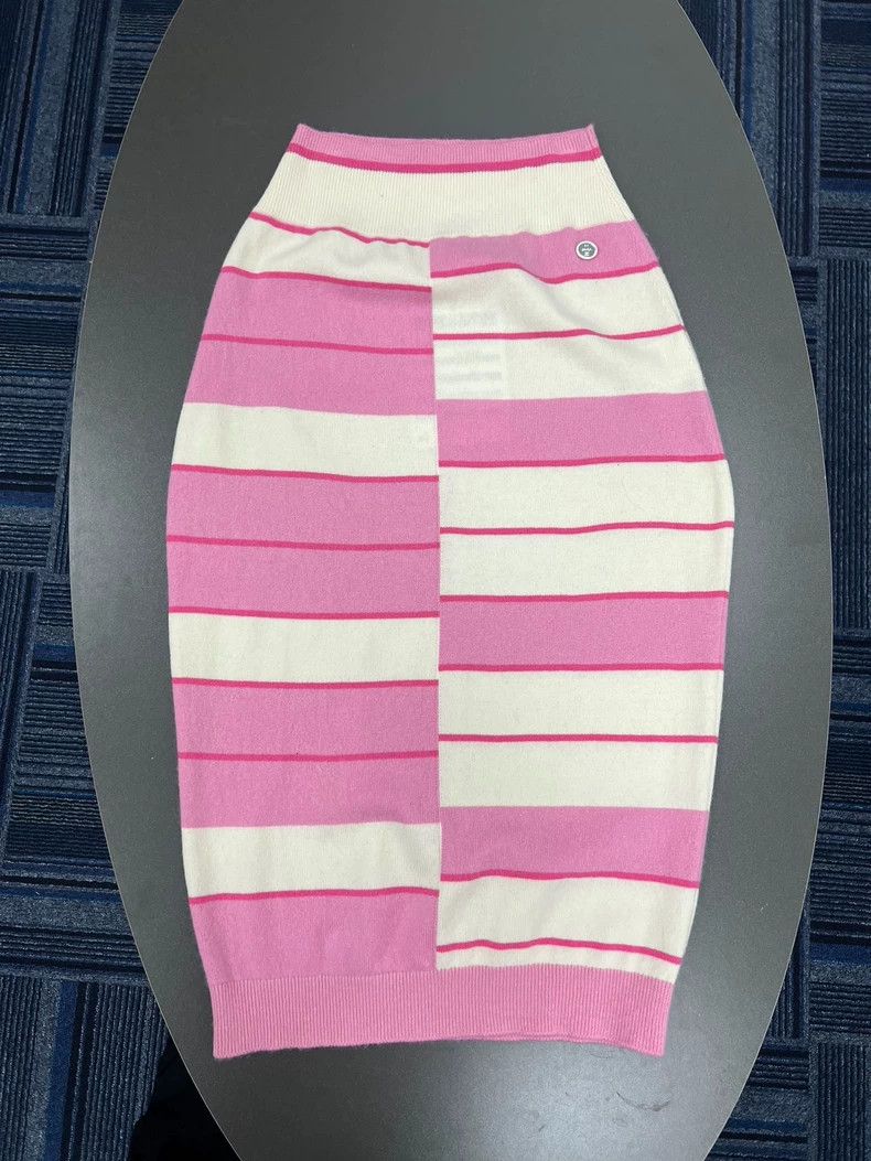 Chanel Chanel Pink and White Striped Skirt- DMC Size US 36 / EU 52 - 1 Thumbnail